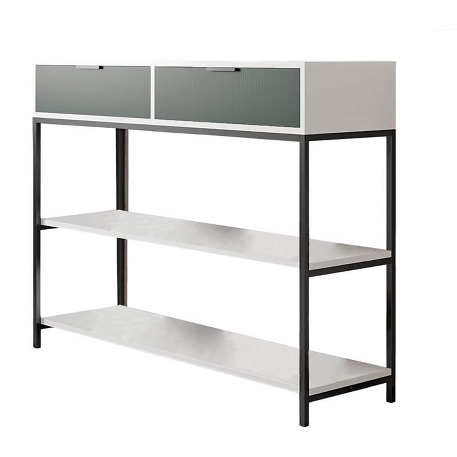 Benzara Contemporary/Modern White Wood China Cabinet with Wine Storage