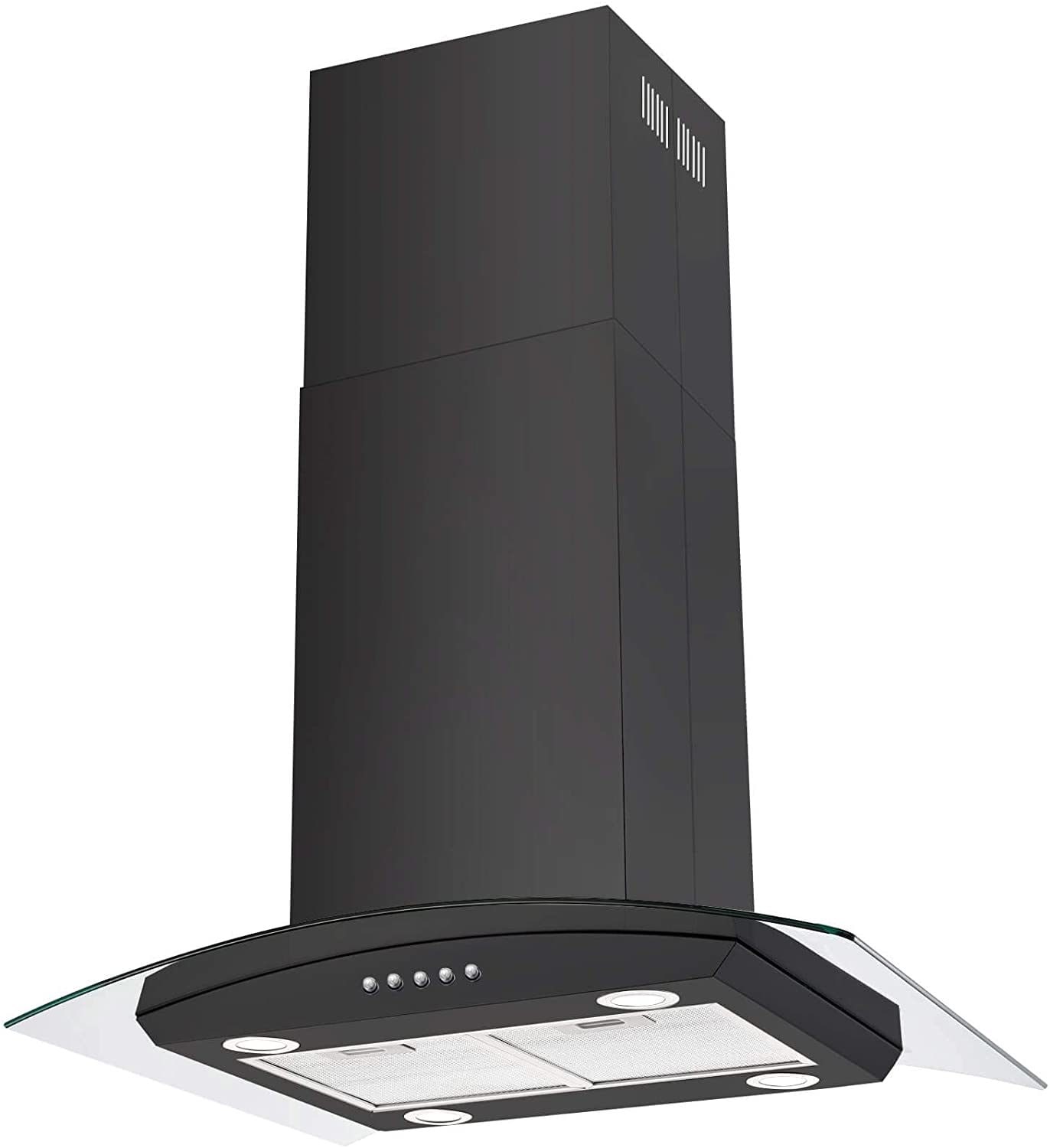 Kahomvis GEHT-DOQP-60Y 30 inch Ducted 900-CFM Black Island Range Hood