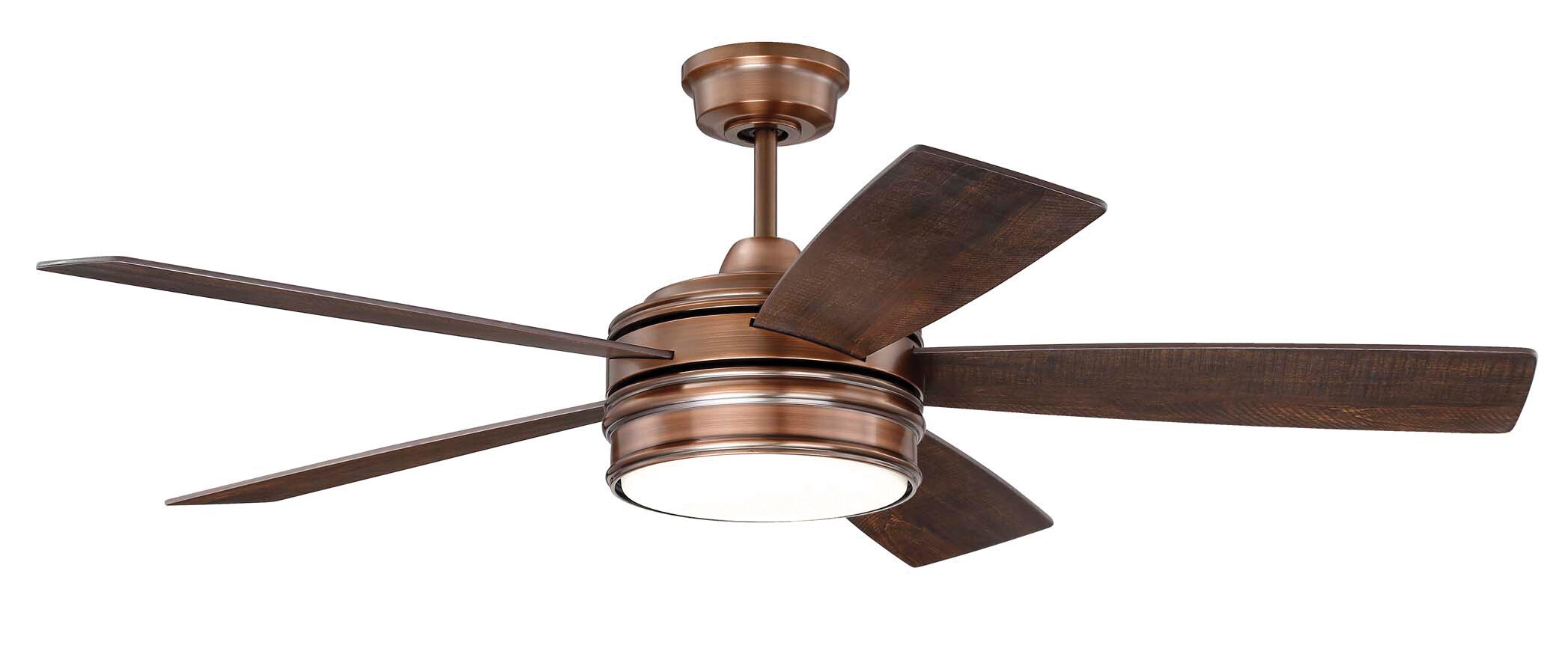 Craftmade Braxton 52-in Brushed Copper LED Indoor Ceiling Fan with ...