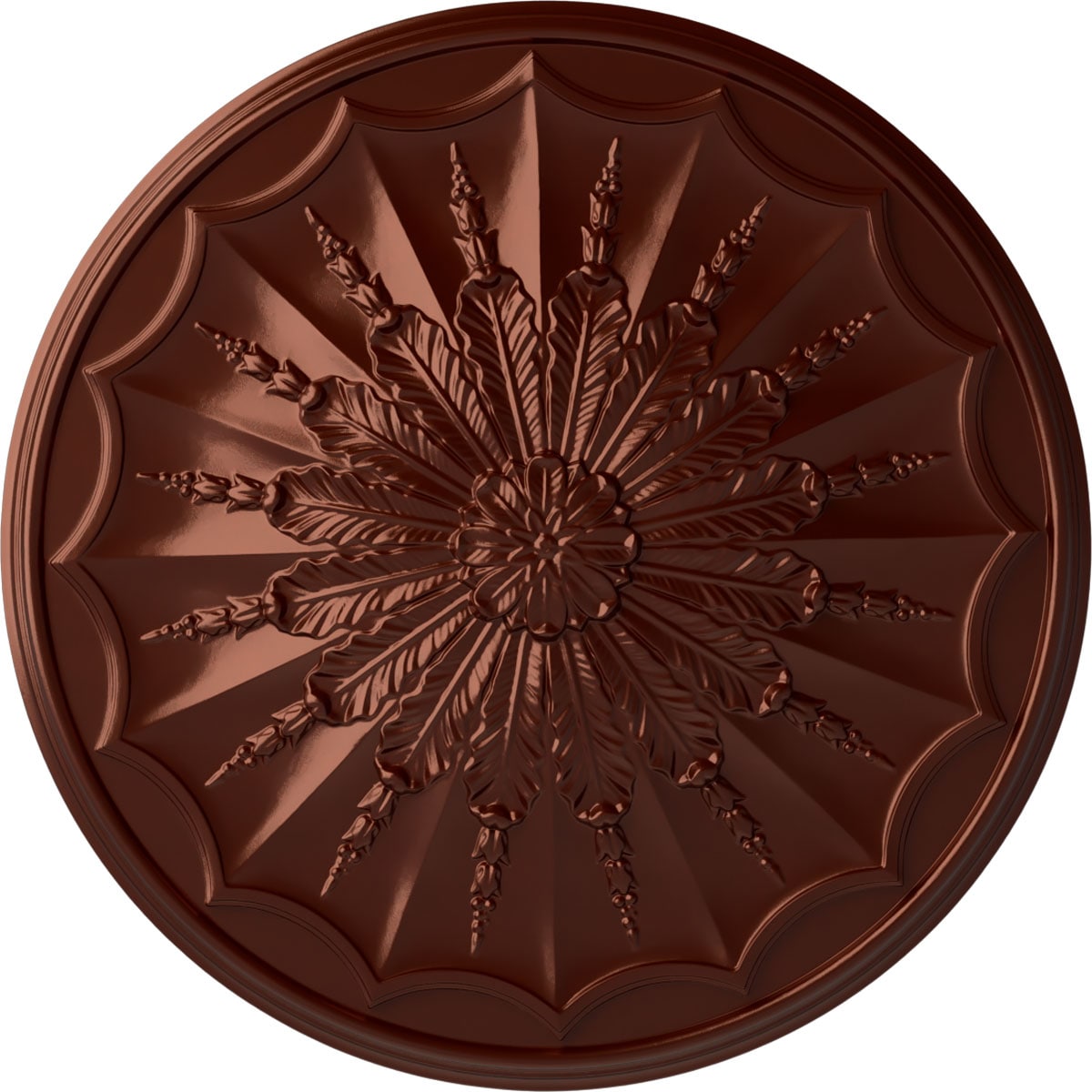 Ekena Millwork CM27ARACS Artis 27.125-in W x 27.125-in L Painted Antique Copper Polyurethane Whole Ceiling Medallion
