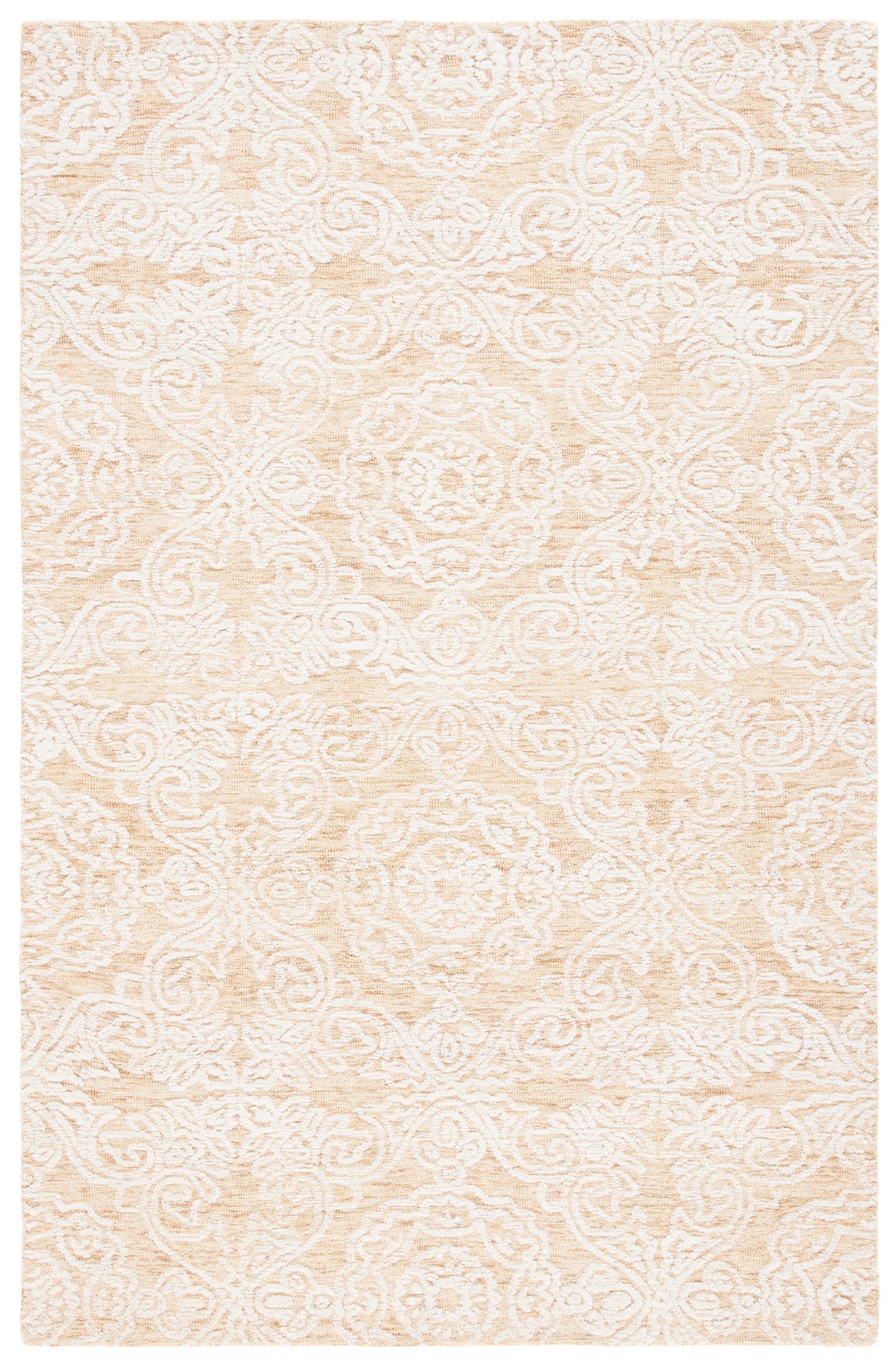 Safavieh MET997D-5 Metro Marcienne 5 x 8 (ft) Tufted Wool Gold/Ivory Rectangular Indoor Floral/Botanical Farmhouse/Cottage Area rug