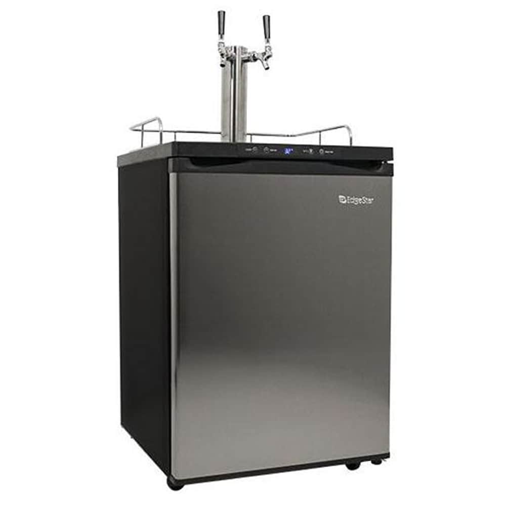 EdgeStar KC3000SSTWIN Double Tap Sixth-barrel Keg Stainless Steel Digital Freestanding Residential Indoor Beer Kegerator