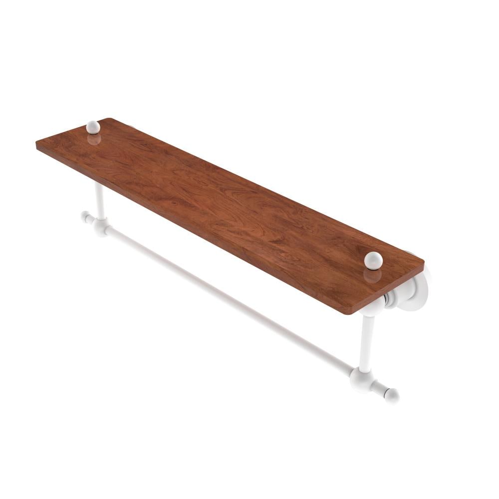 Allied Brass AP-1TB-22-IRW-WHM Astor Place Matte White 1-Tier Wall Mount Bathroom Shelf (22-in X 4-in X 5-in)