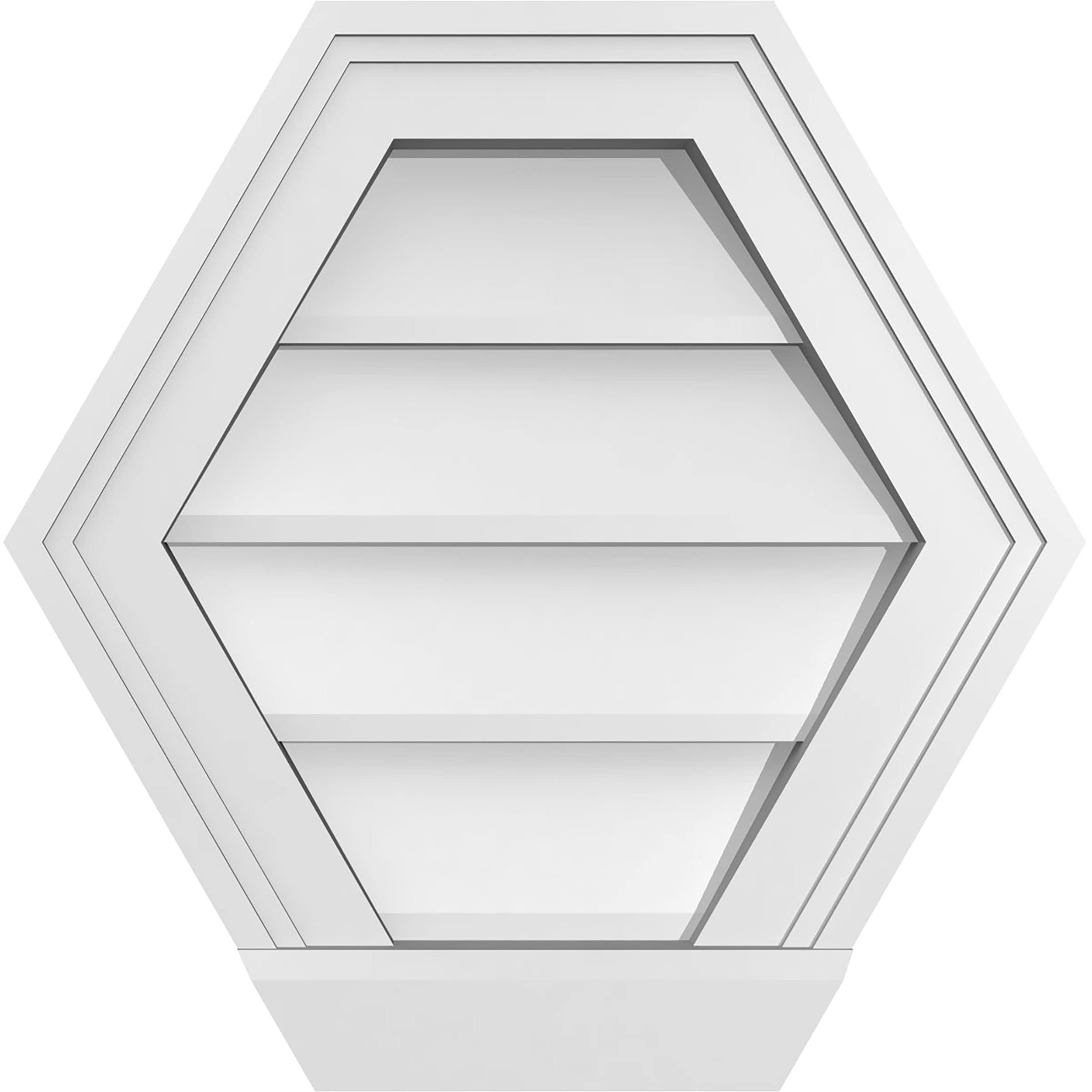Ekena Millwork GVPHP16X1603SN 16-Inches x 16-Inches Off-white Peaked PVC Gable Louver Vent