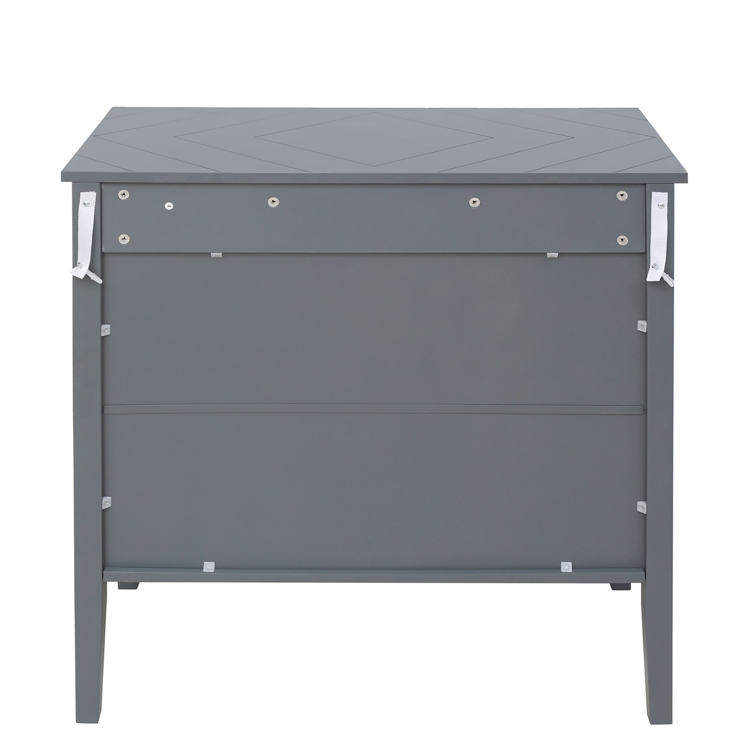 SINOFURN Gray Wood Storage Cabinet with Vintage Look and Adjustable ...