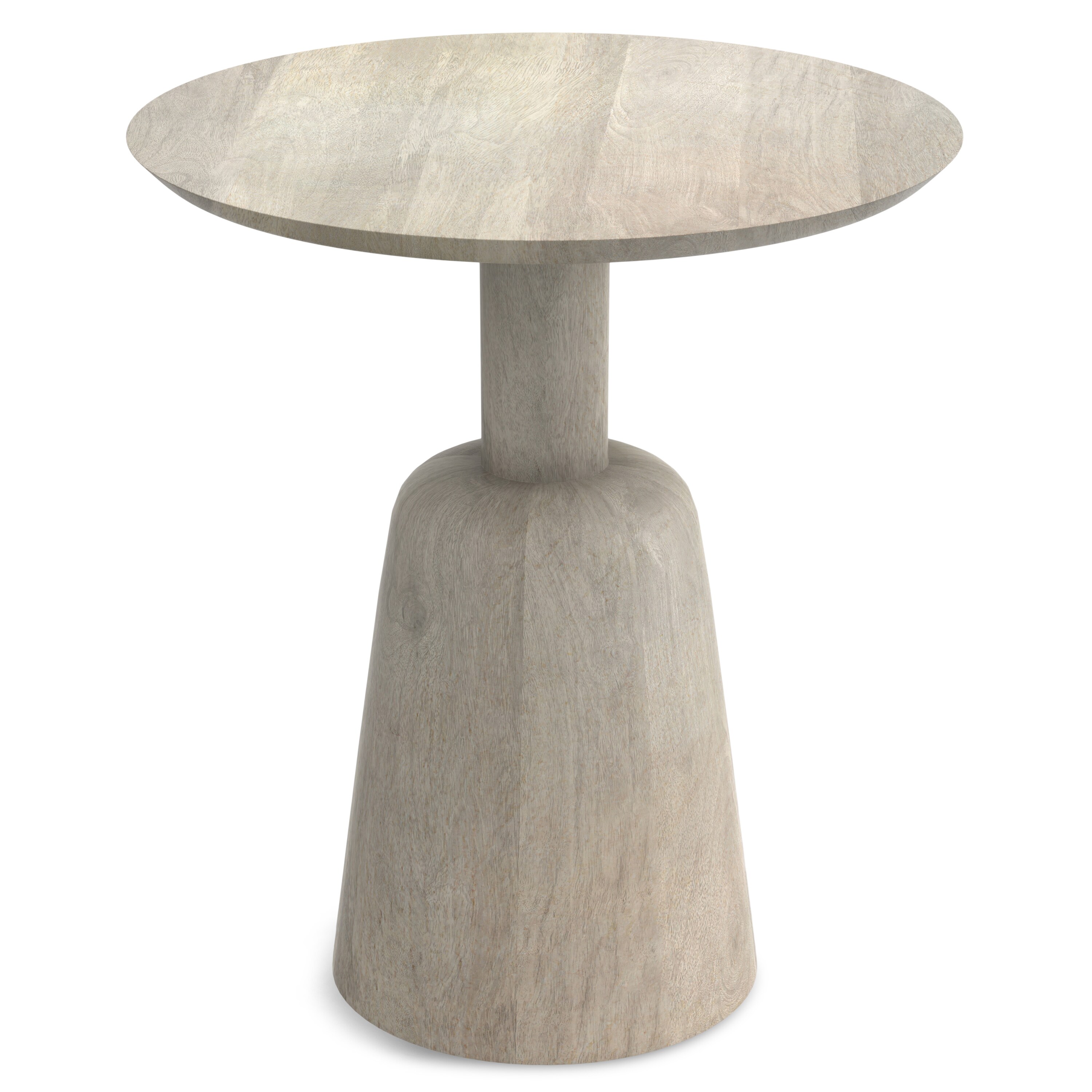 Finchley White Wash Solid Mango Wood Round Side Table