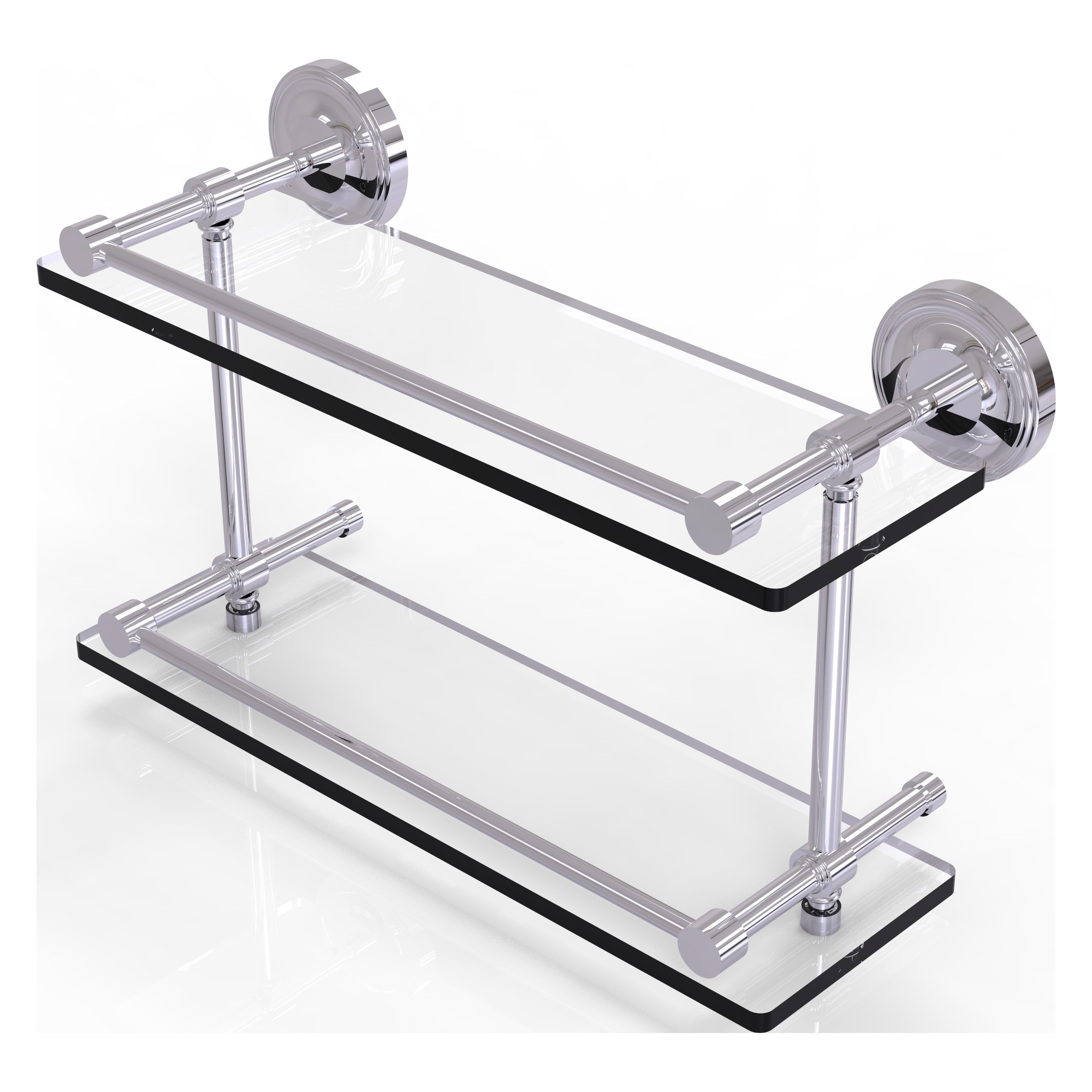 Allied Brass PRBP-2/16-GAL-PC Prestige Regal Polished Chrome 2 -Tier Wall mount Bathroom Shelf ( 16-in x 8-in x 5-in )