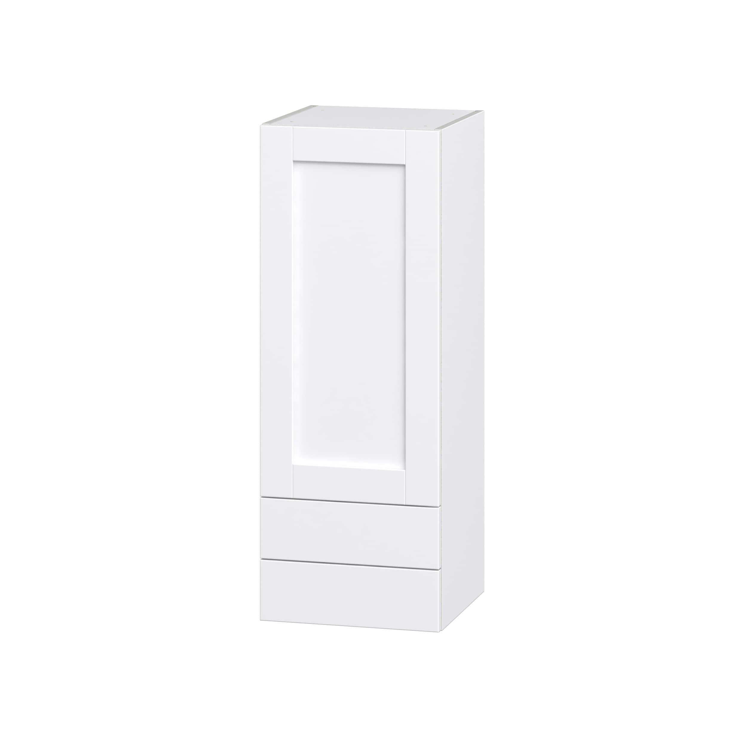 Hugo&Borg DSW1540B(L/R)-RM Rosemont 15-in W x 40-in H x 14-in D Glacier White 2 -Drawers Wall Fully assembled Cabinet (Recessed Panel Shaker)
