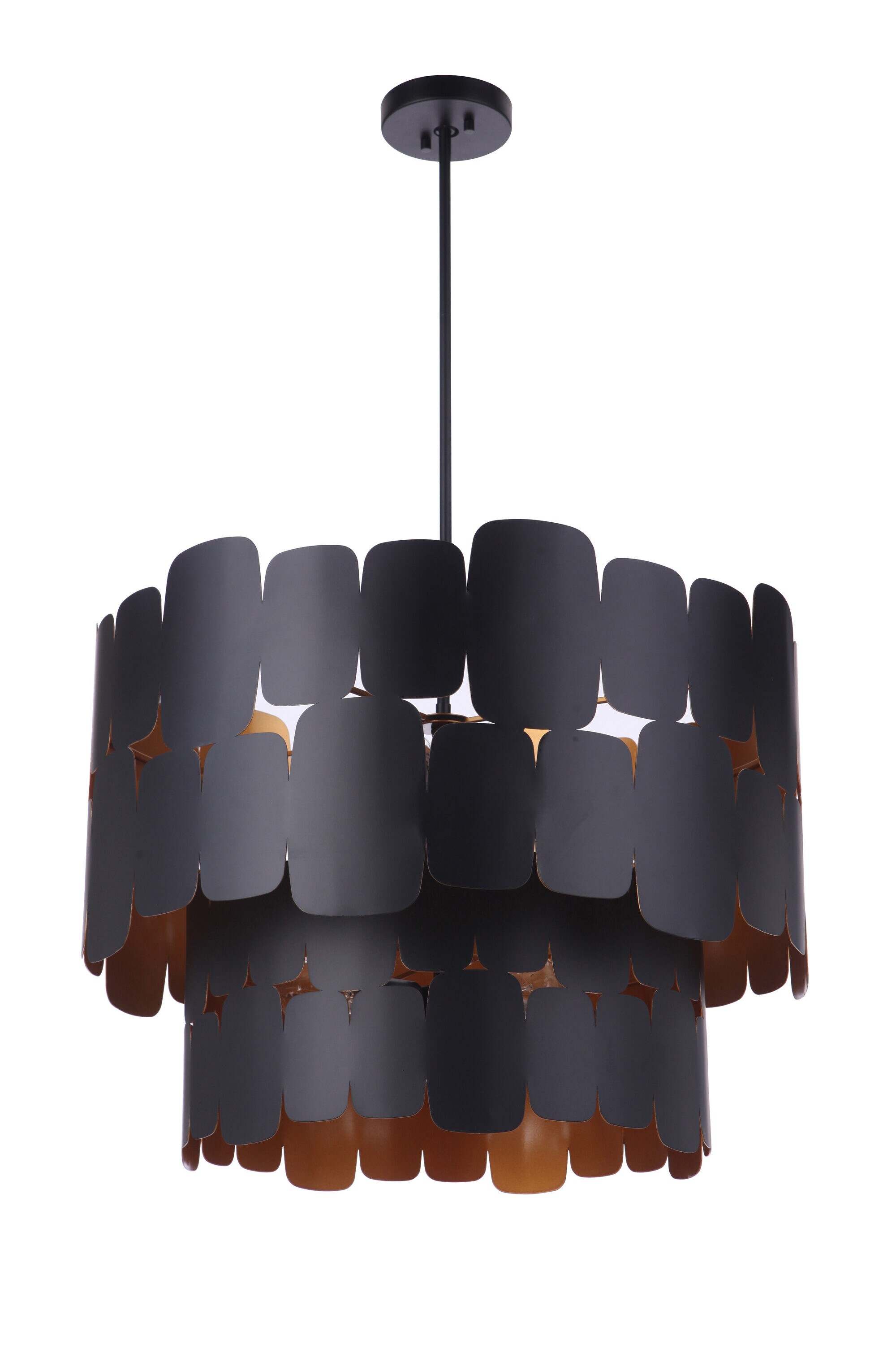 Craftmade 56699-FBGLR Sabrina 9 -Light Flat Black/Gold Luster Modern/contemporary Tiered Medium Indoor/Outdoor Hanging Pendant light