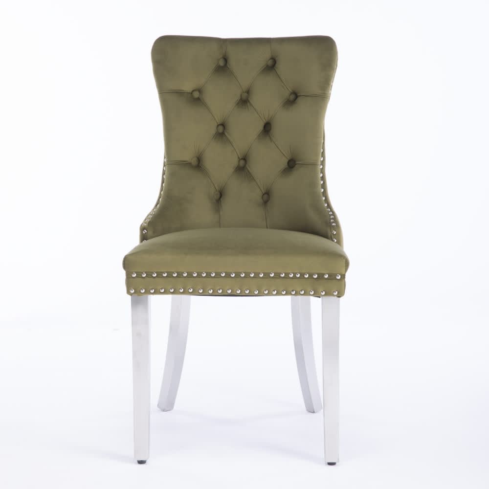 Maison Boucle RUNO-CHAIR-OLIVE-4 Dining-Chairs - View #4