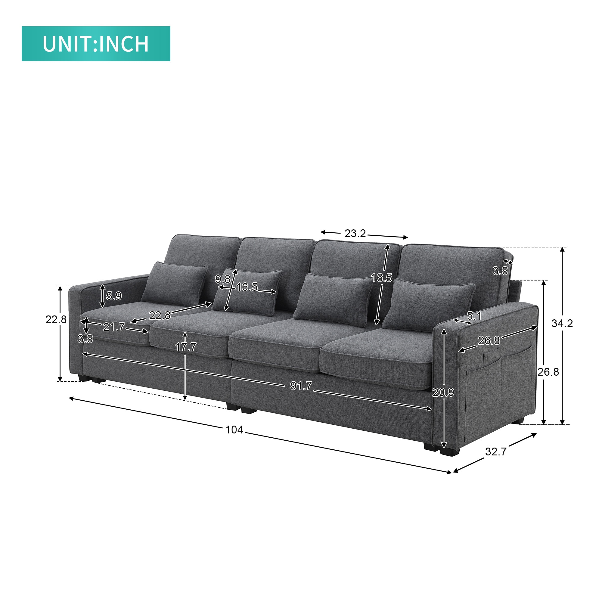 ModernLuxe GS008086AAR Sofas-Loveseats - View #17