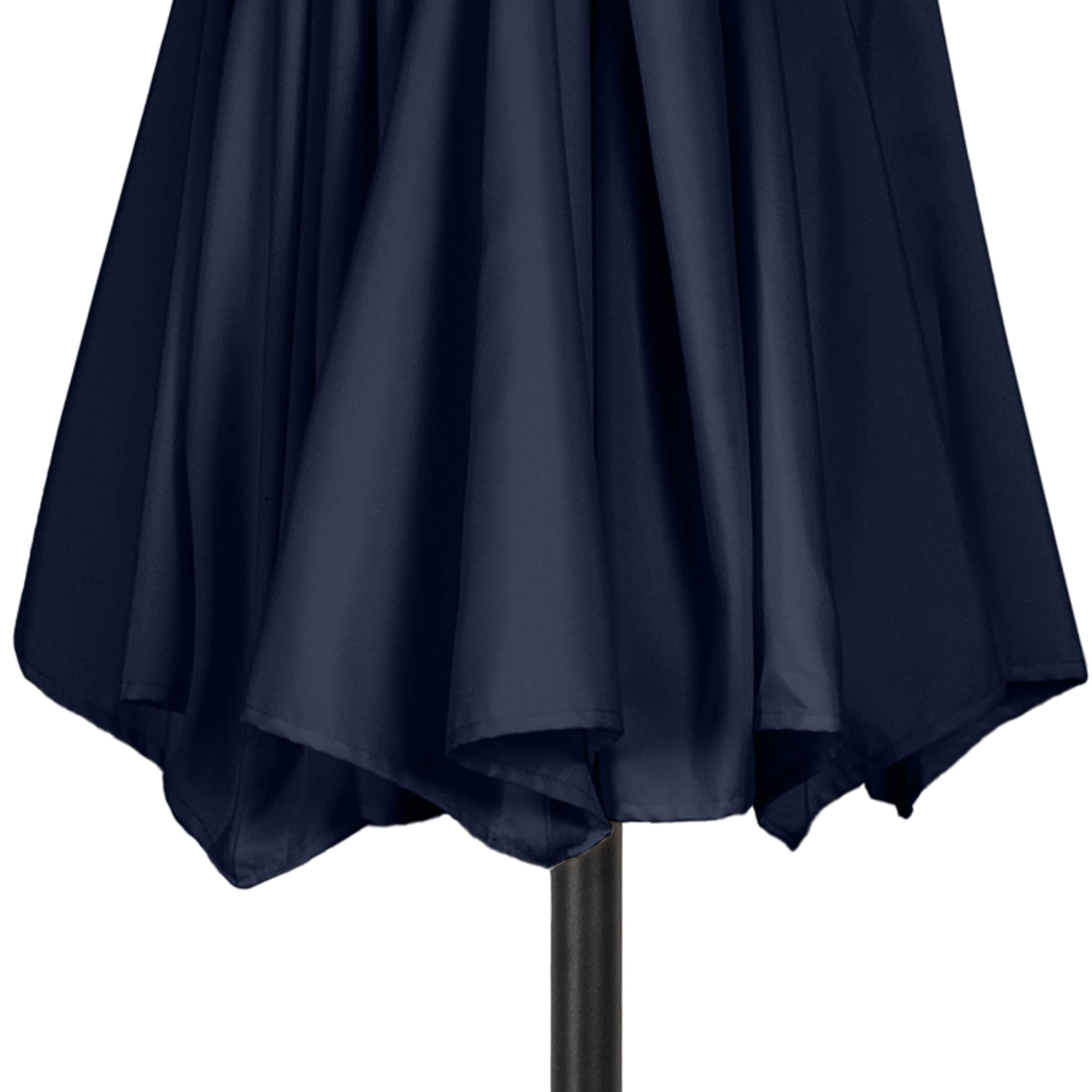 Navy Blue 10-Foot Patio Umbrella with Solar LED Lights