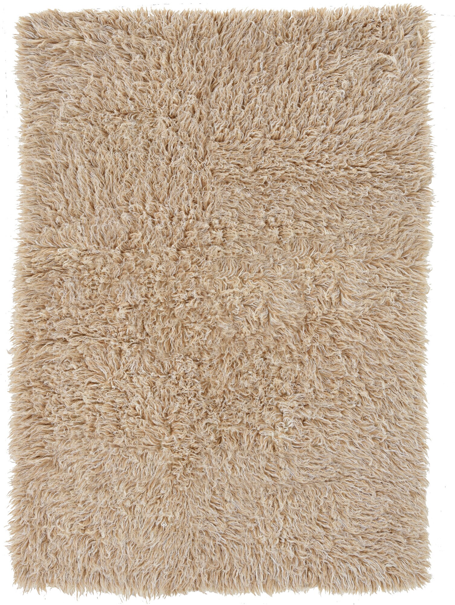Linon FLK-3AT46 4 x 6 Wool Tan Wool Indoor Area Rug