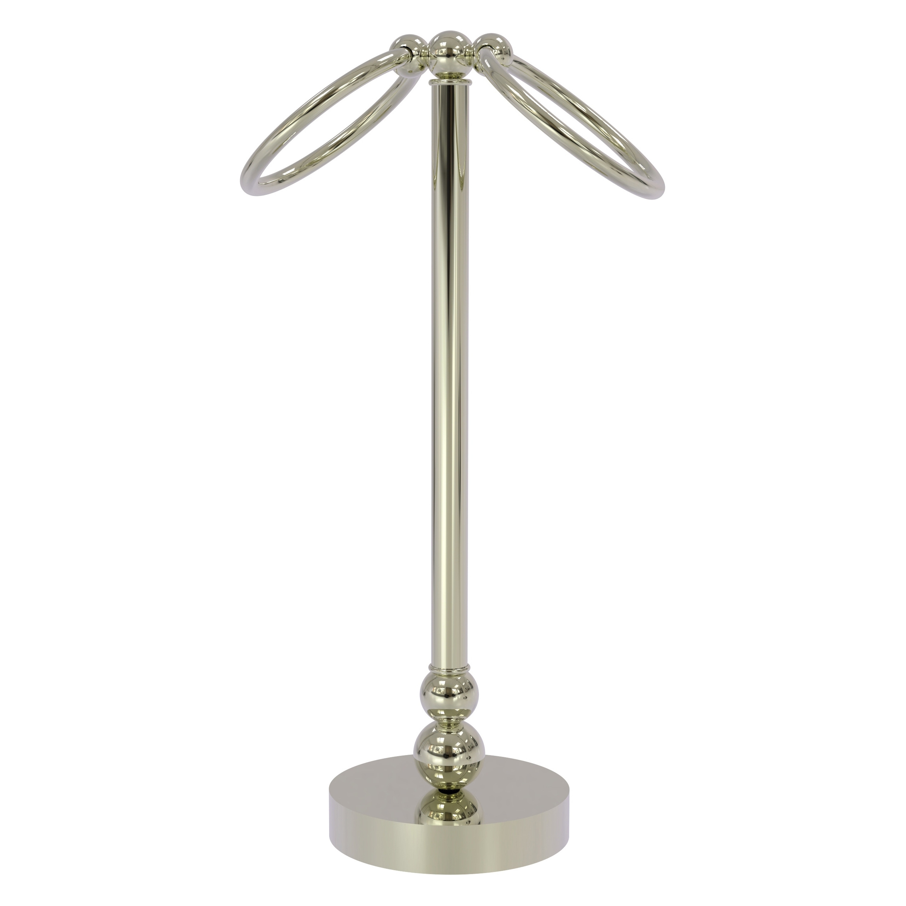 Allied Brass BL-53-PNI Bolero Polished Nickel Freestanding countertop Double Towel Ring