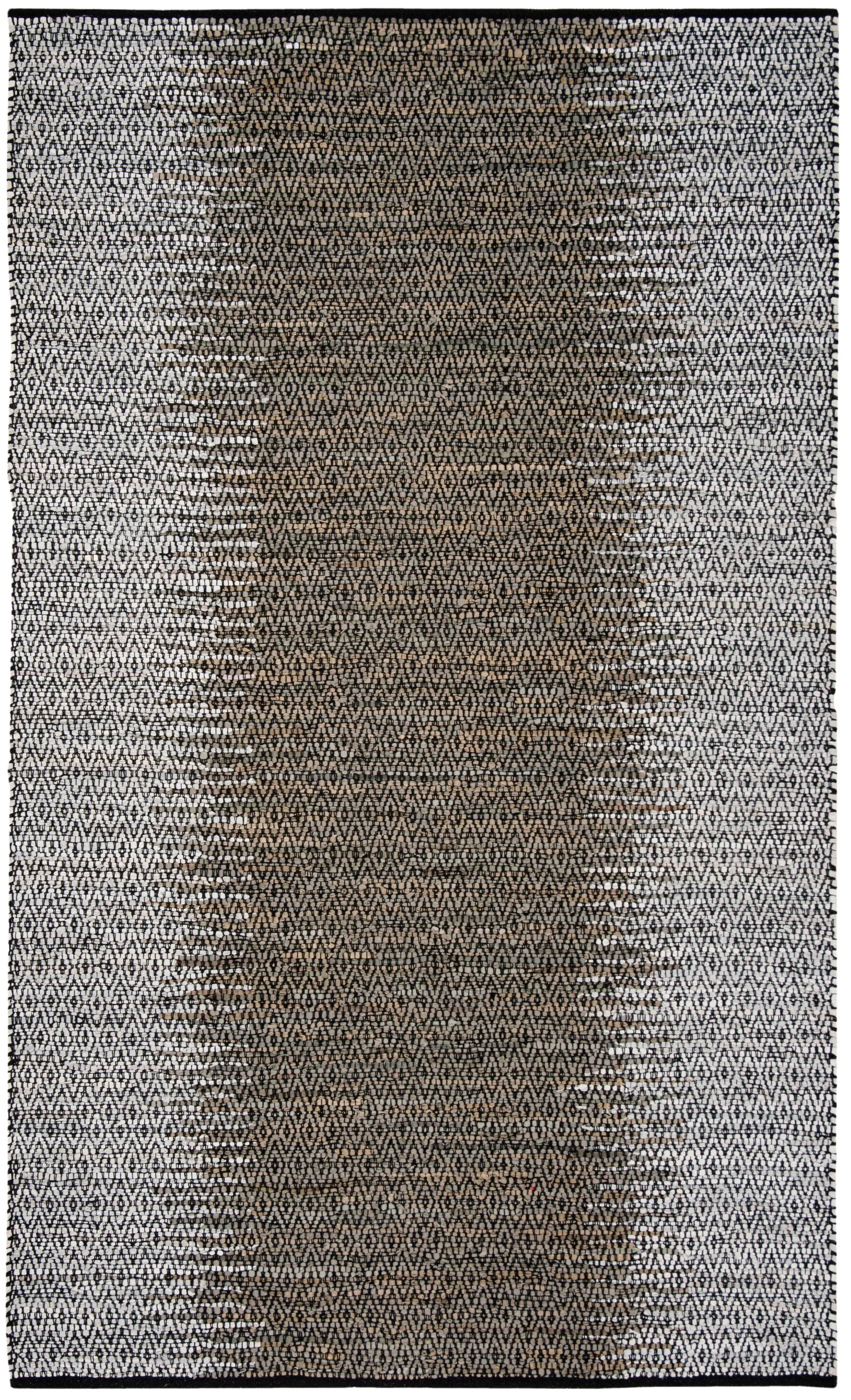 Safavieh VTL389A-5 Vintage Leather Hanna 5 x 8 (ft) Leather Light Gray/Gray Rectangular Indoor Coastal Area rug