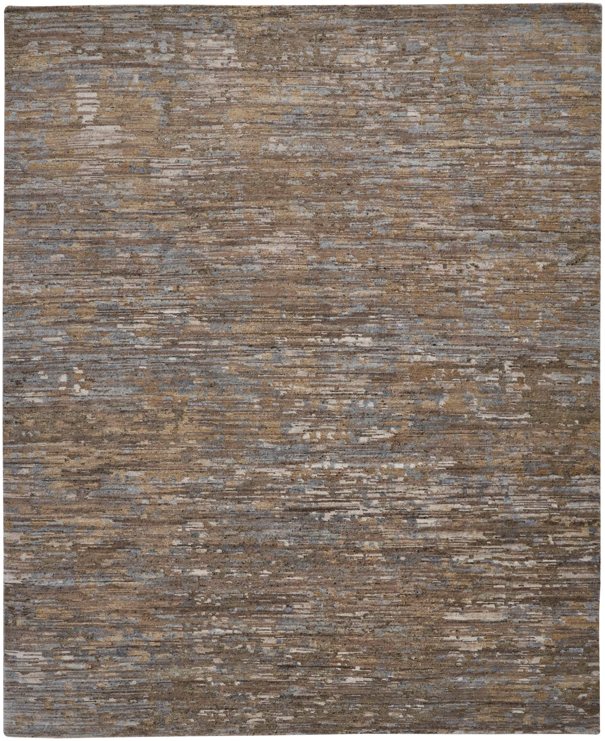 Room Envy CROR6822BRNMLTP00 2 x 3 (ft) Knotted Wool Brown/Gray Rectangular Indoor Abstract Area rug