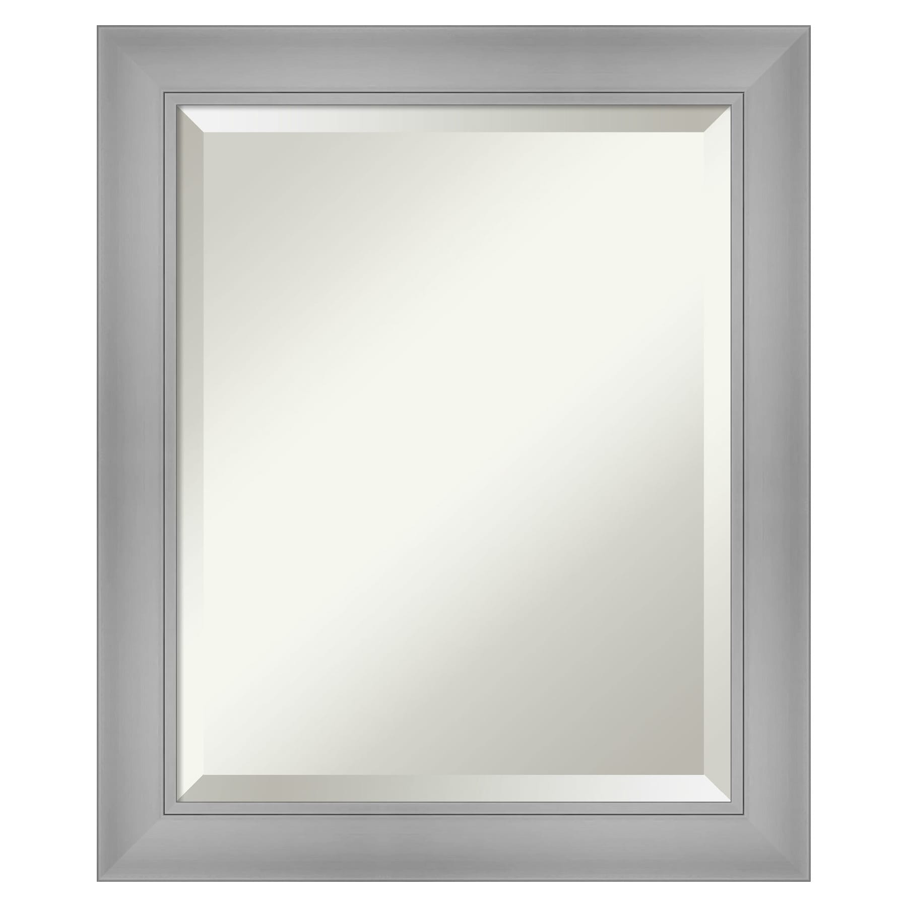Flair 20x24-inch Beveled Rectangular Wall Mirror with Polished Nickel Frame