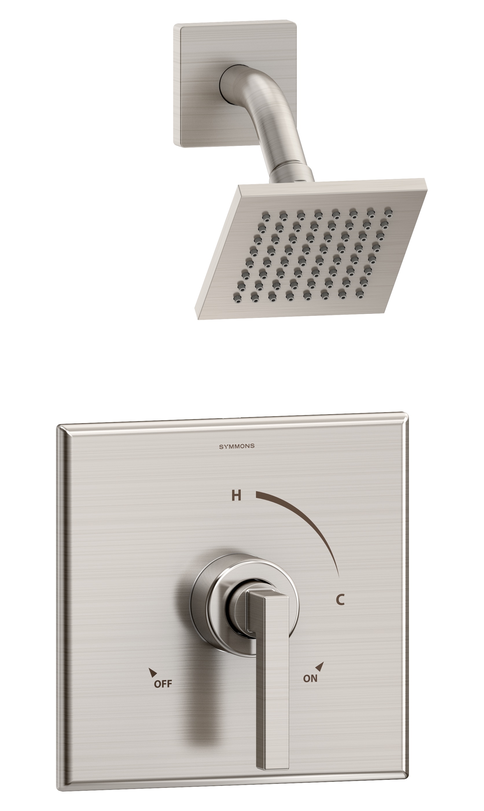 Symmons 3601-STN-SH4-1.5-TRM Duro Satin Nickel 1-handle Single function 4-Inches Rectangle Shower Faucet