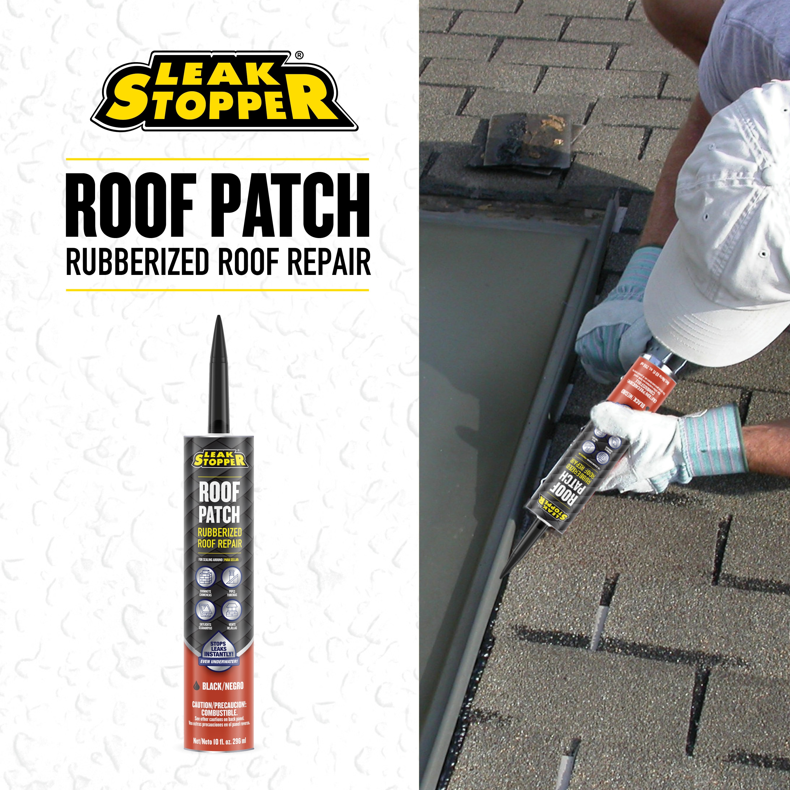 LEAK STOPPER Rubber Flexx 10-oz Waterproof Roof Sealant in the Roof ...