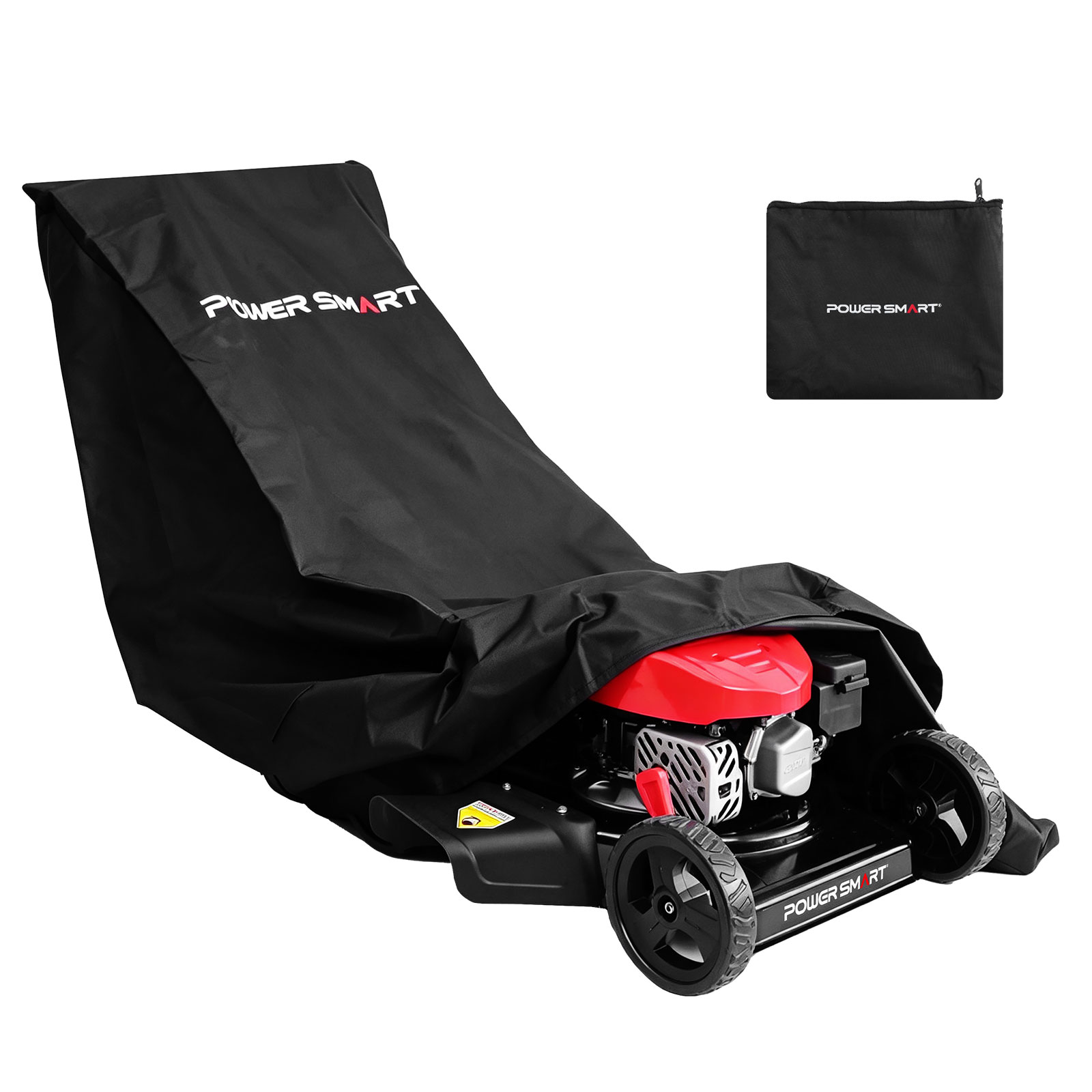 PowerSmart - 24-in L x 45-in W x 72-in H Black Walk Behind Mower Cover