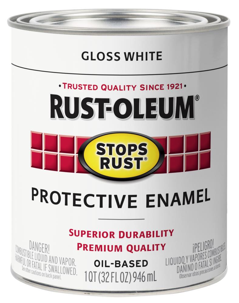 Rust-Oleum Stops Rust Gloss White Interior/Exterior Oil-based Industrial  Enamel Paint (1-quart) in the Industrial Enamel Paint department at