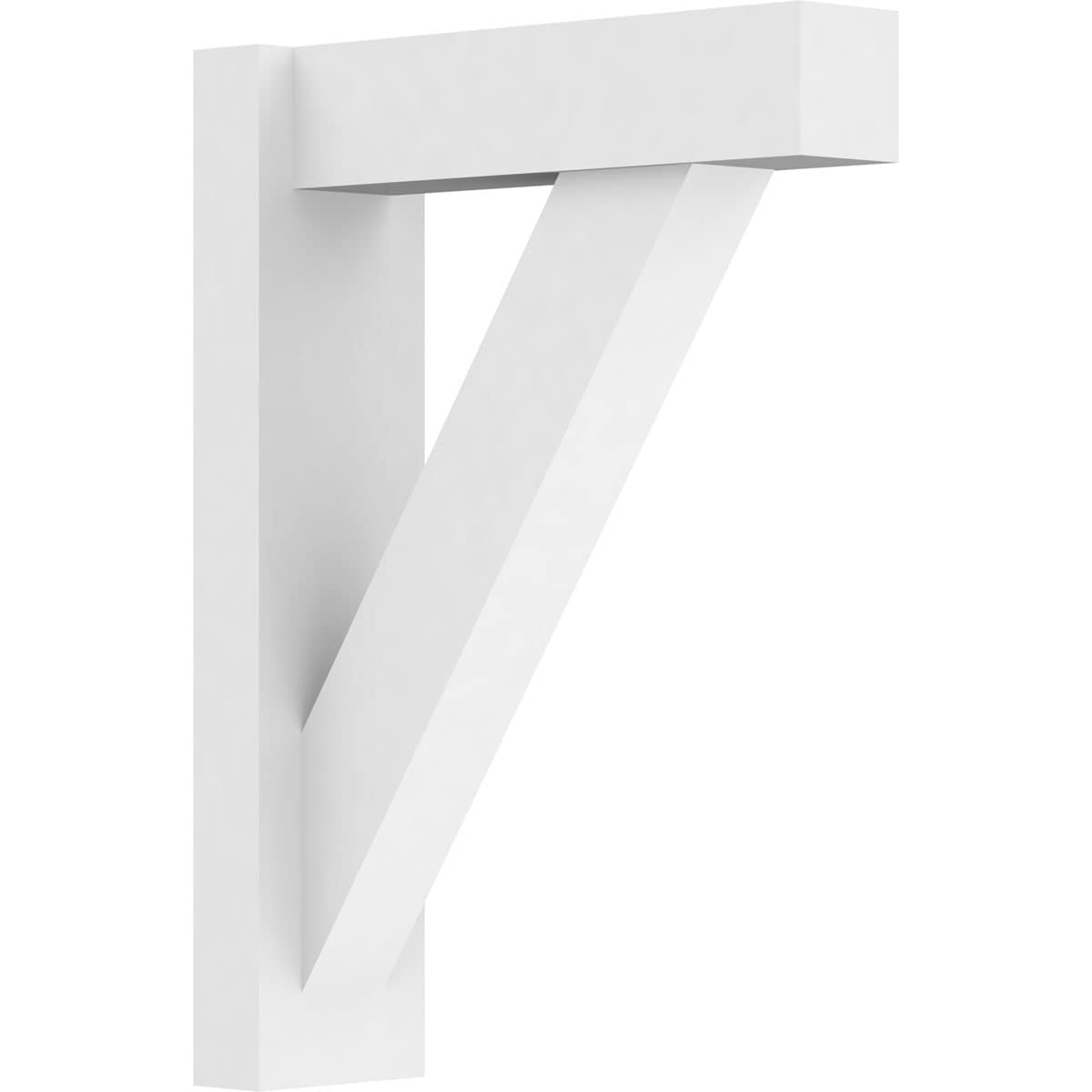 Ekena Millwork OUTP05X16X22TRA05 5-in W X 16-in D X 22-in H Traditional Architectural Grade PVC Outlooker with Block Ends