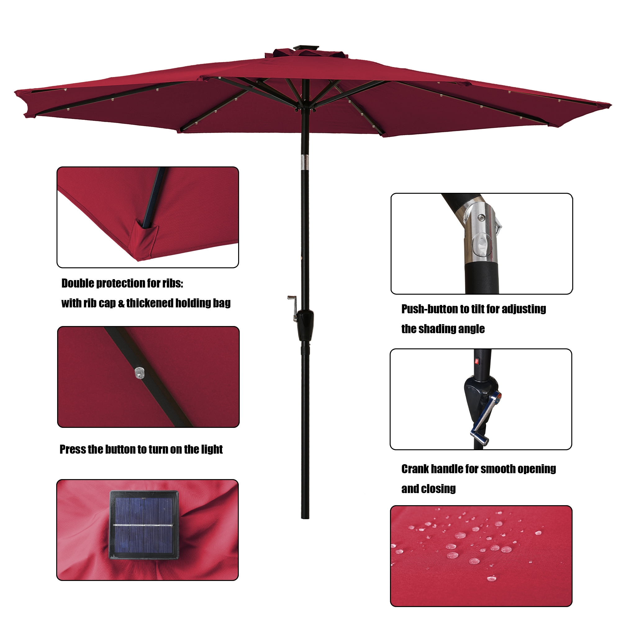 Clihome CLI-21ED37-1-RD Umbrellas-2 - View #6