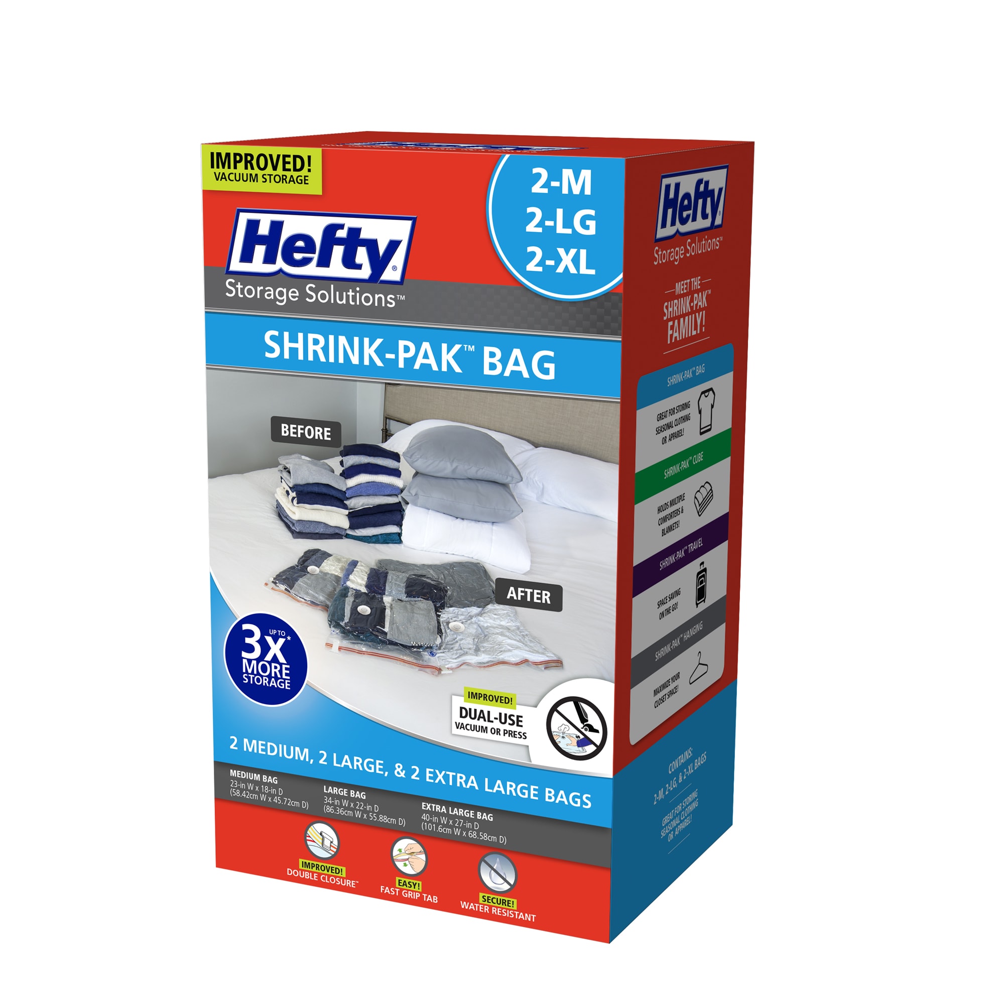 Hefty 6-Count Vacuum Seal Storage Bags in the Plastic Storage Bags