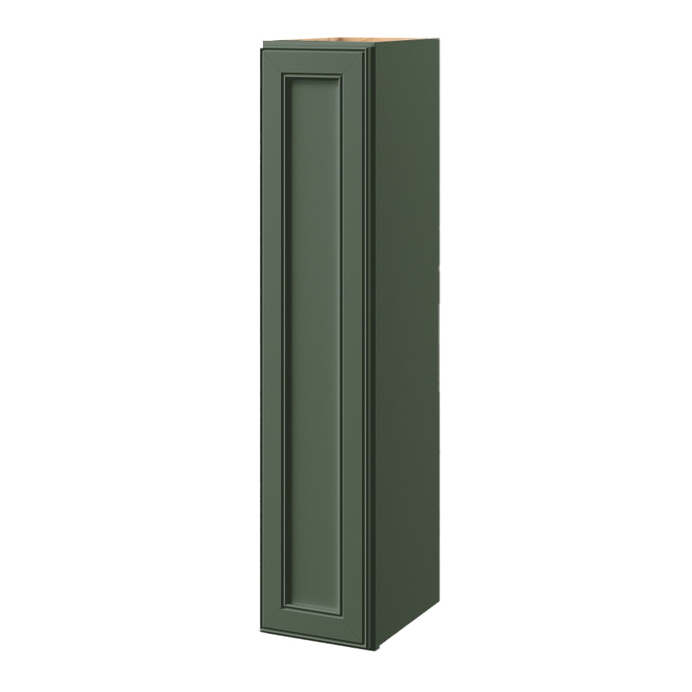 allen + roth Heathrow 9-in W x 42.125-in H x 12-in D Sage Wall Fully Assembled Cabinet (Recessed Panel Square Door Style)