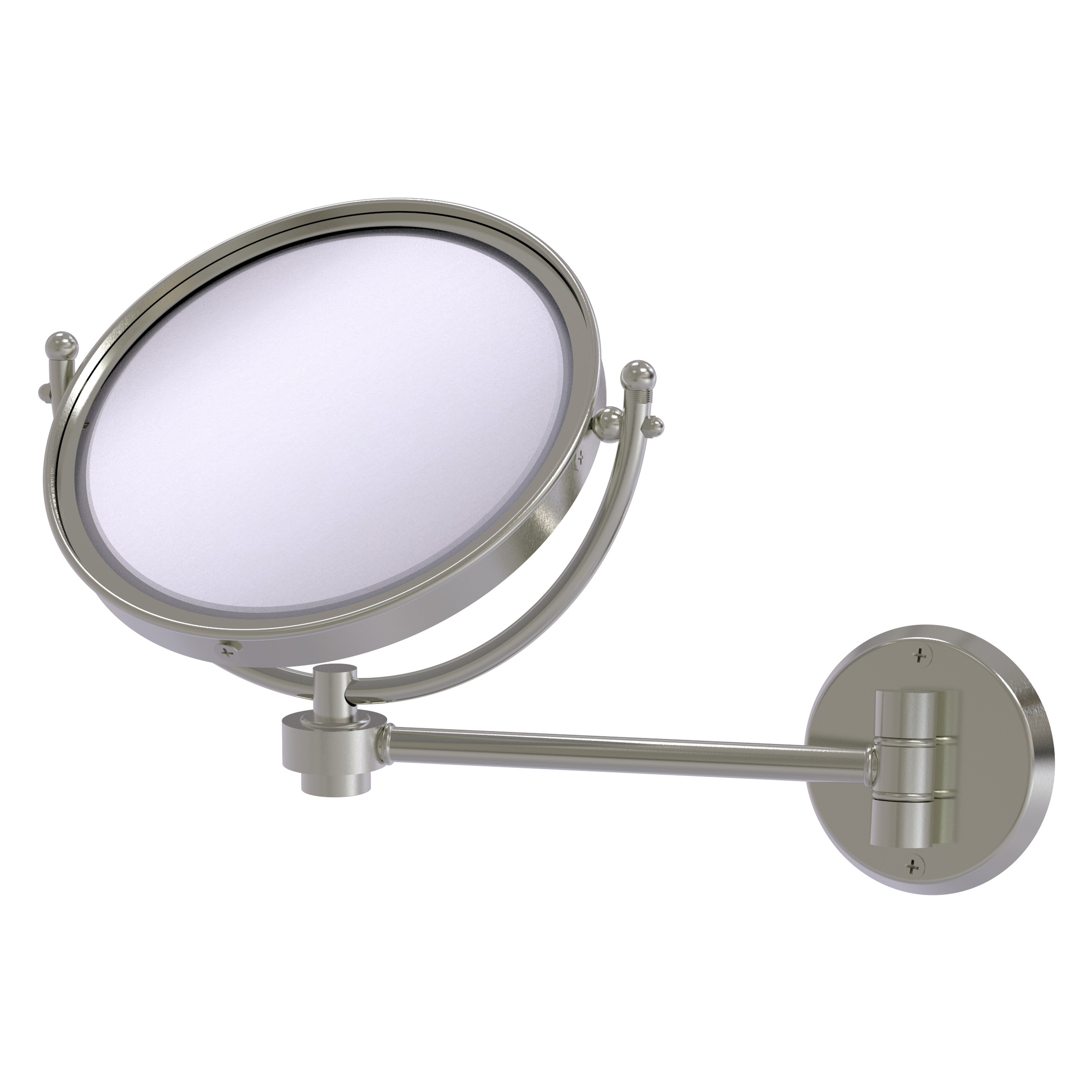 8-in x 10-in Satin Gold Double-sided 2X Magnifying Wall-mounted Vanity Mirror | - Allied Brass WM-5/2X-SN