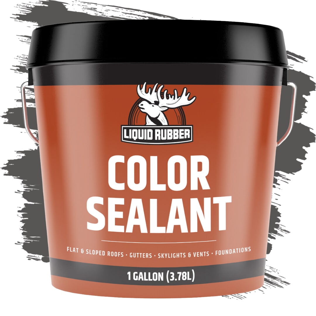 Liquid Rubber 13005US Color Sealant Dark Gray Flat Solid Water-based Mildew Resistant Mold Resistant Interior/Exterior Waterproofer ( 1-gallon )