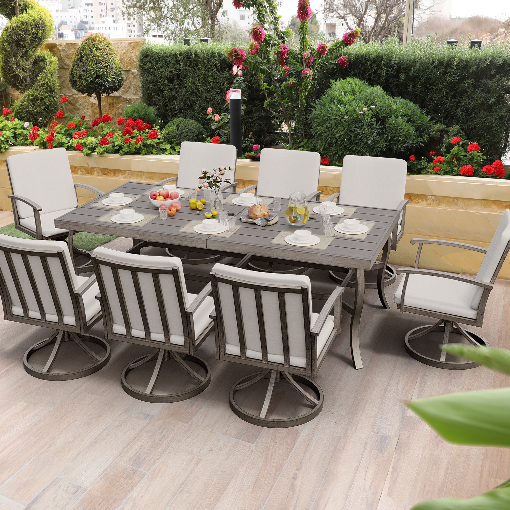 8 person patio discount table and chairs