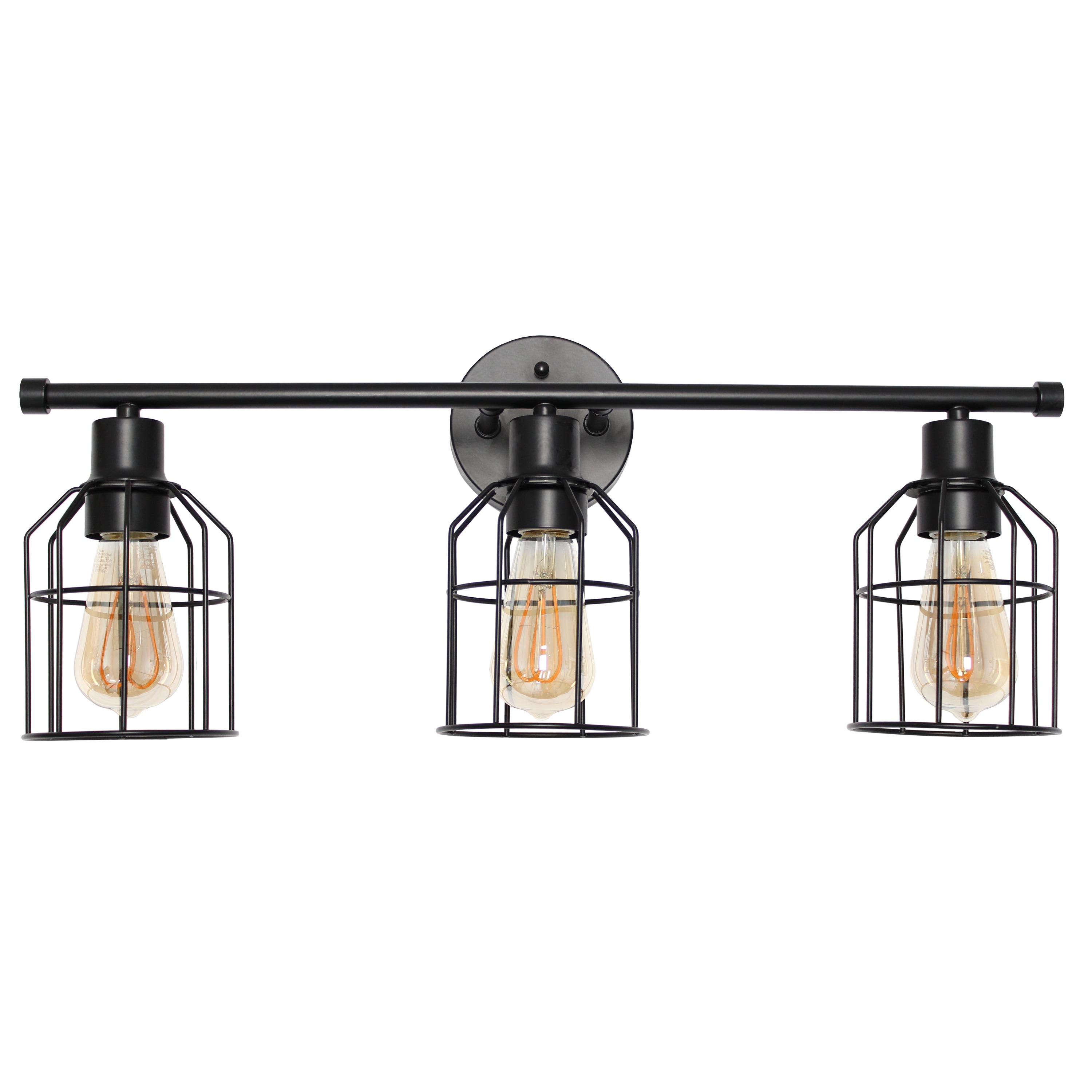 Lalia Home LHV-1014-BK Studio Loft 6.5-in 3 -Light Matte Black Farmhouse Vanity light bar
