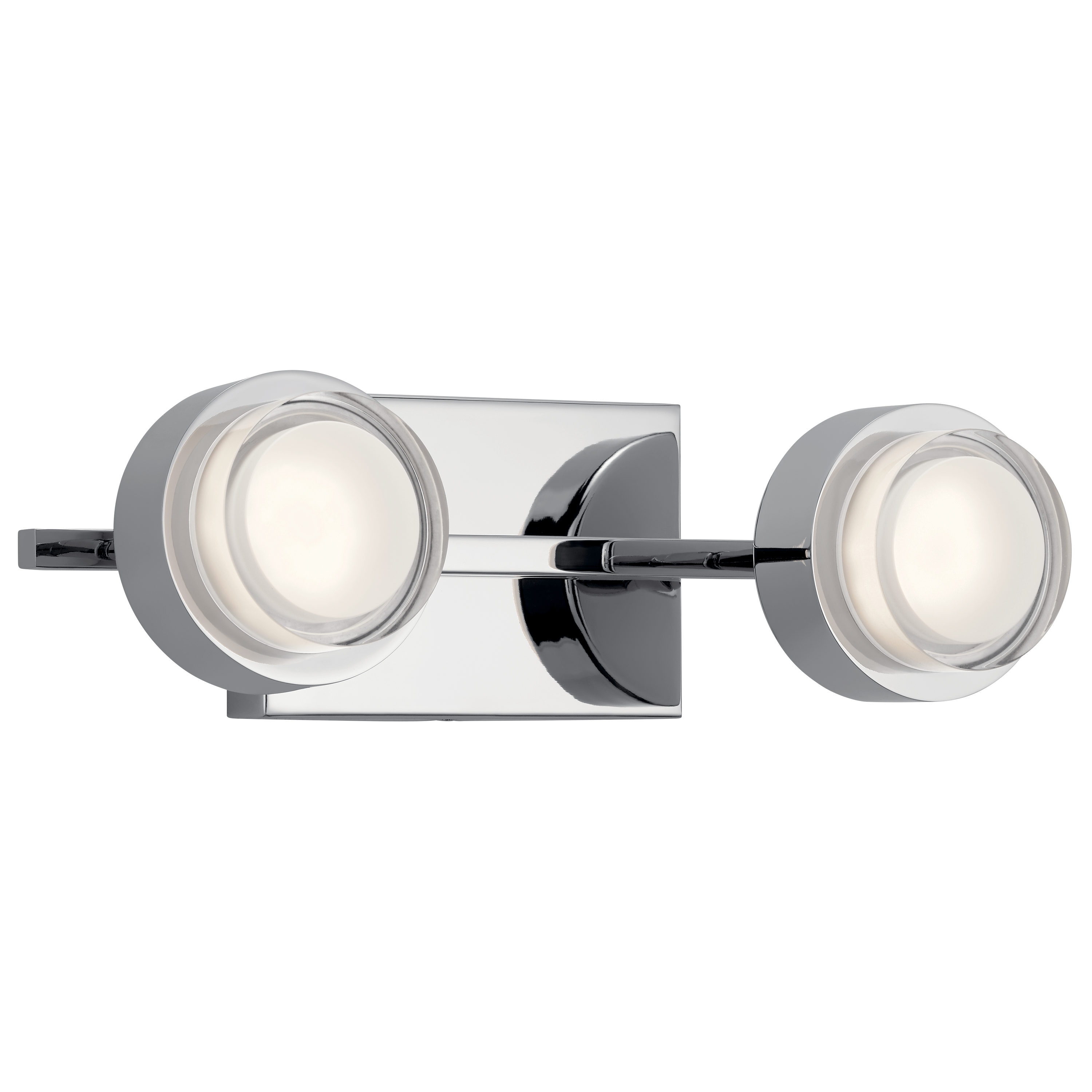 Chrome Elegance Dual LED Vanity Light with Clear Acrylic Shade