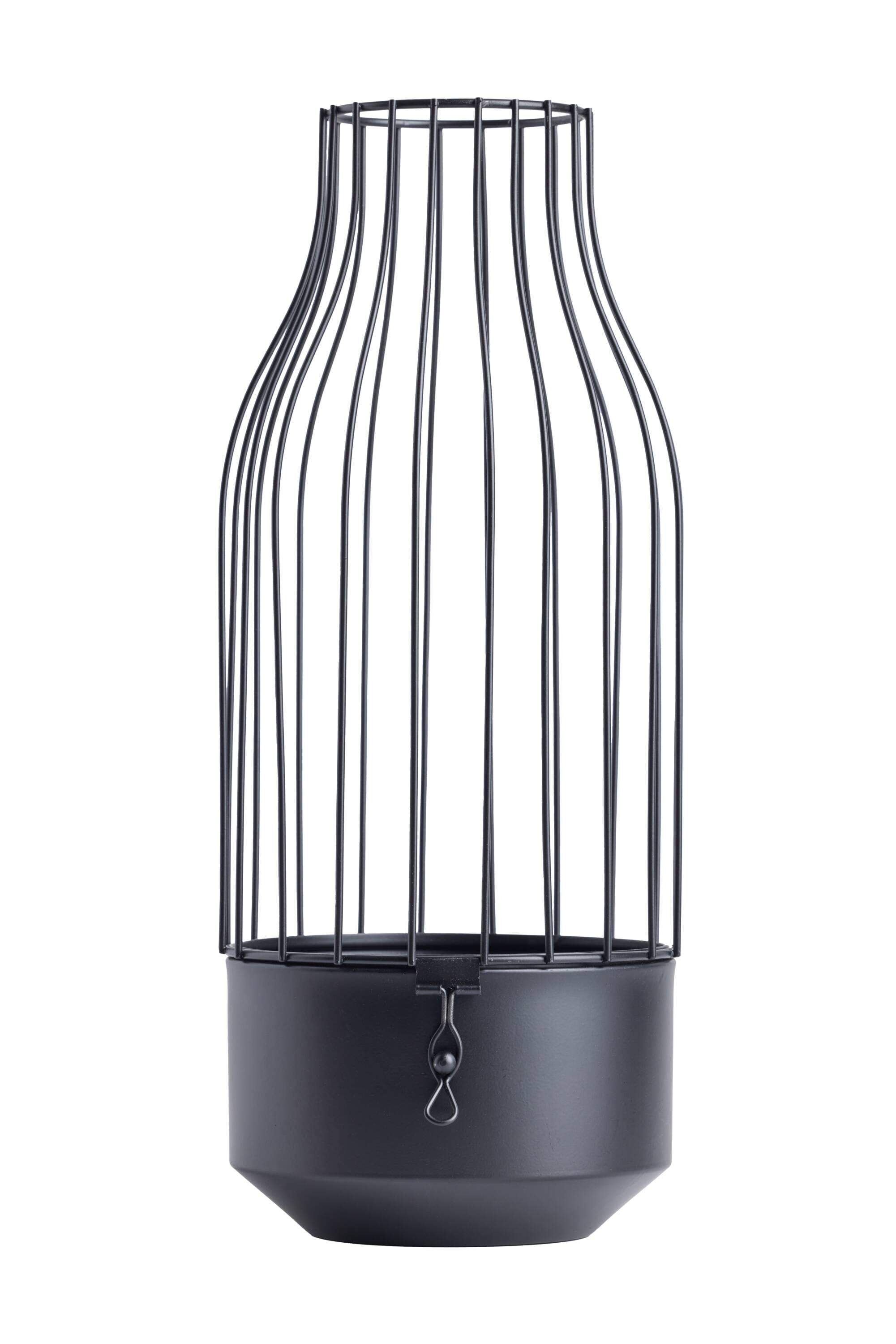 LiveTrends HGD02417 6.1-in W x 15.75-in H x Black Metal Indoor Planter