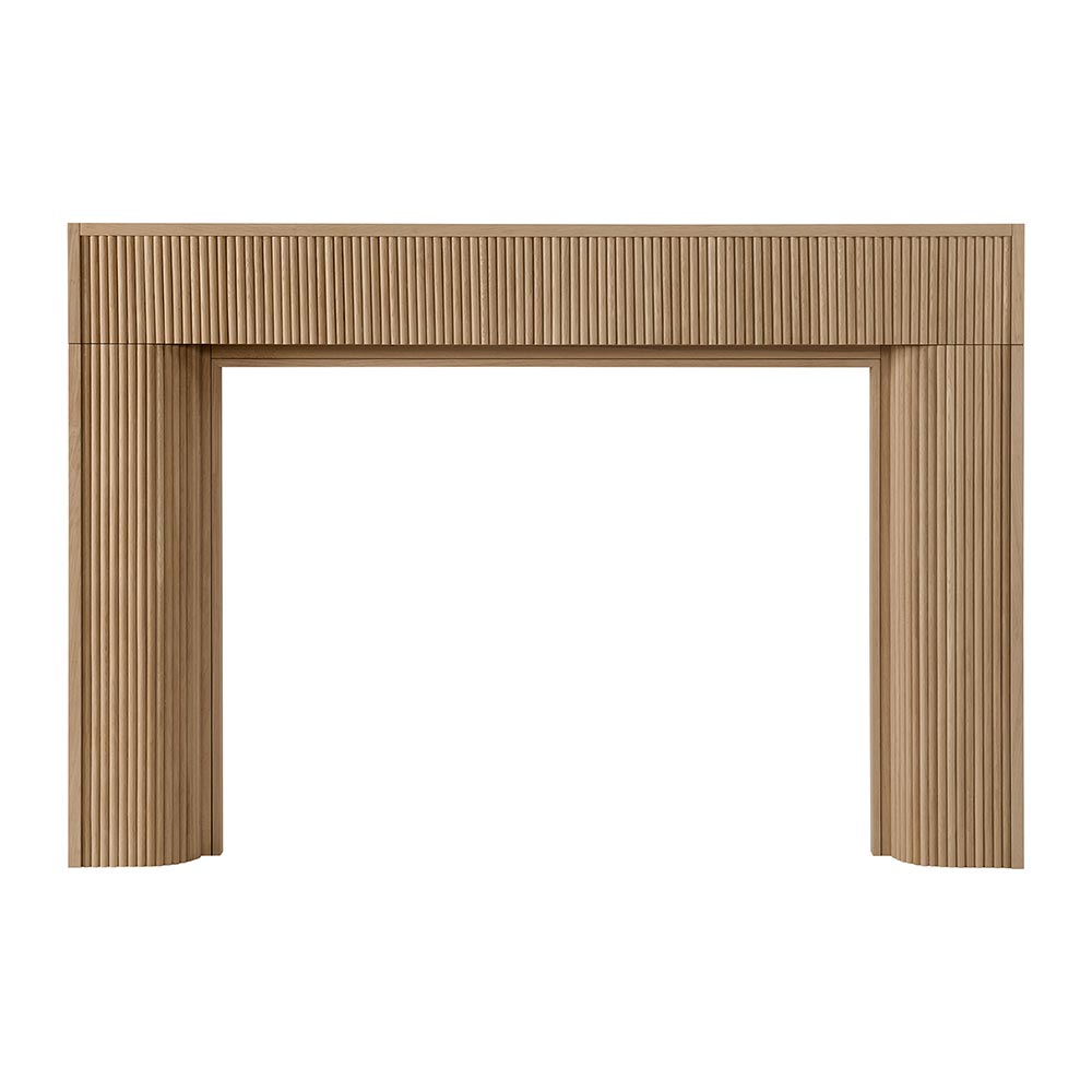 Modern Ember HAZEL-4842-UN 72-in W x 54-in H x 8-in D Hazel Unfinished Oak Modern Fireplace Mantel