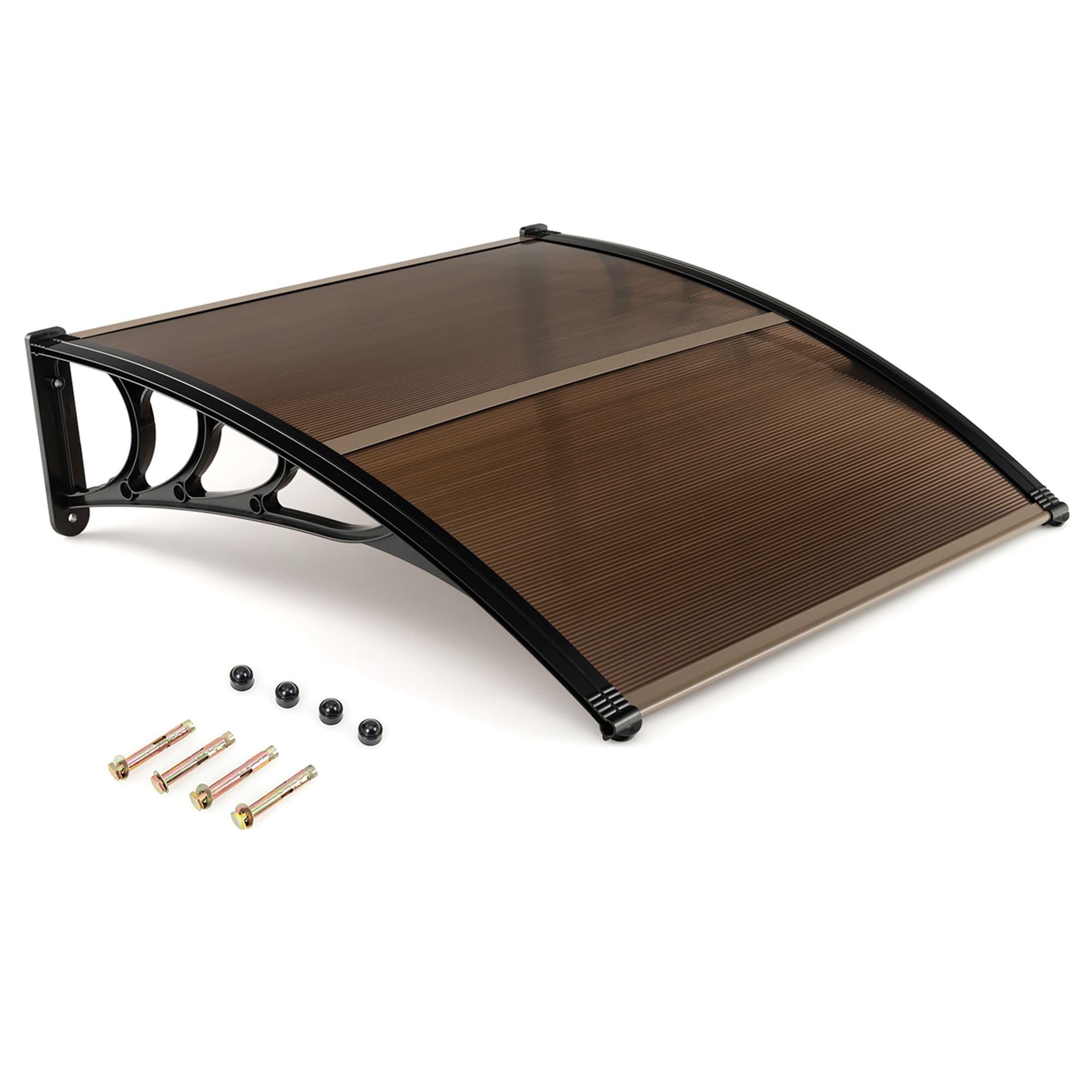 Costway LWS00108 40-Inches Wide x 40-Inches Projection x 11-Inches Height Coffee Solid Fixed Window Awning