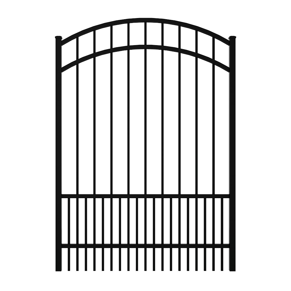 Ironcraft 838643 Chatham 5-ft x 4-ft Black Powder Coated Aluminum Spaced Picket Flat-Top Decorative Metal Fence Gate