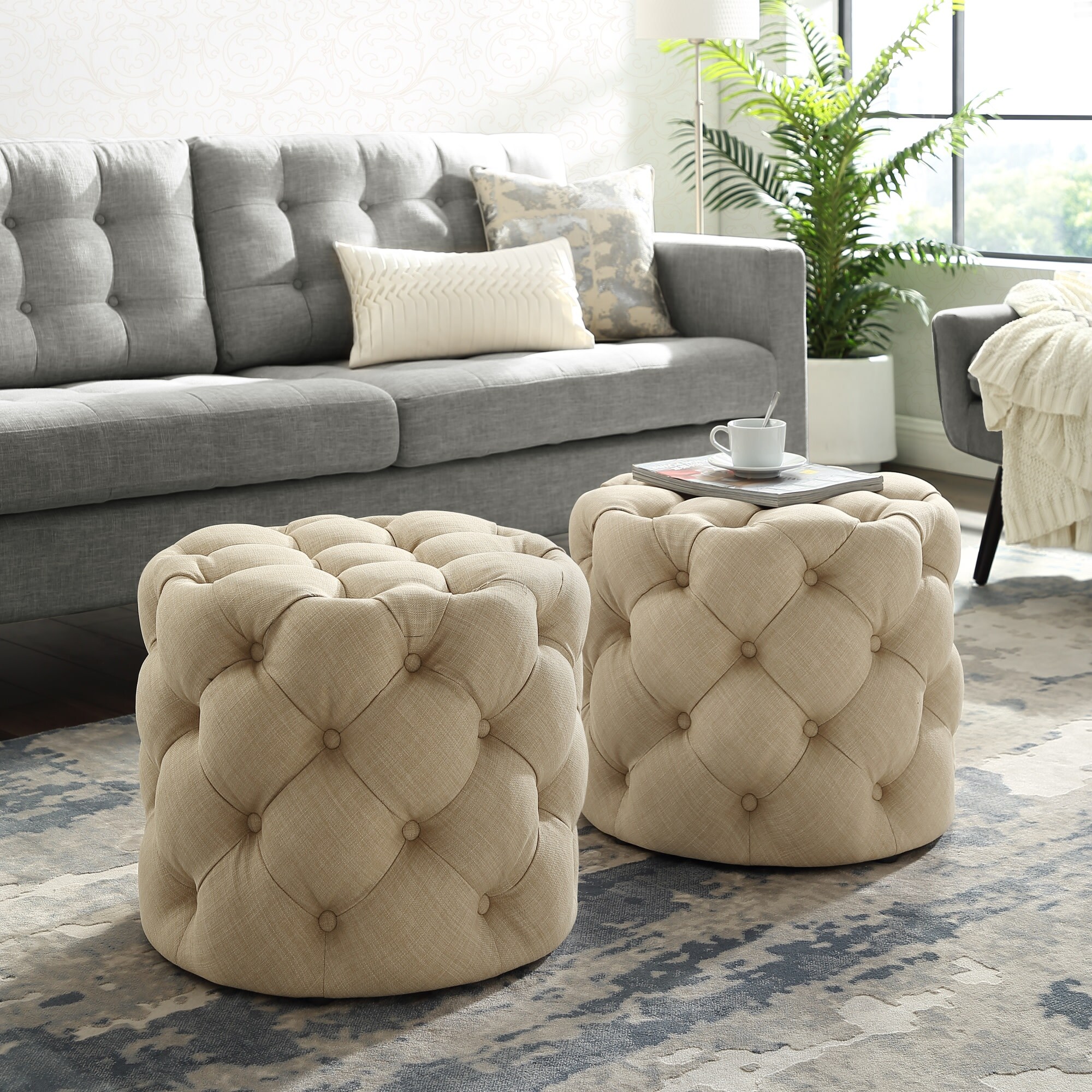 Inspired Home ON94-03BE-LS Indoor-Ottomans - View #2