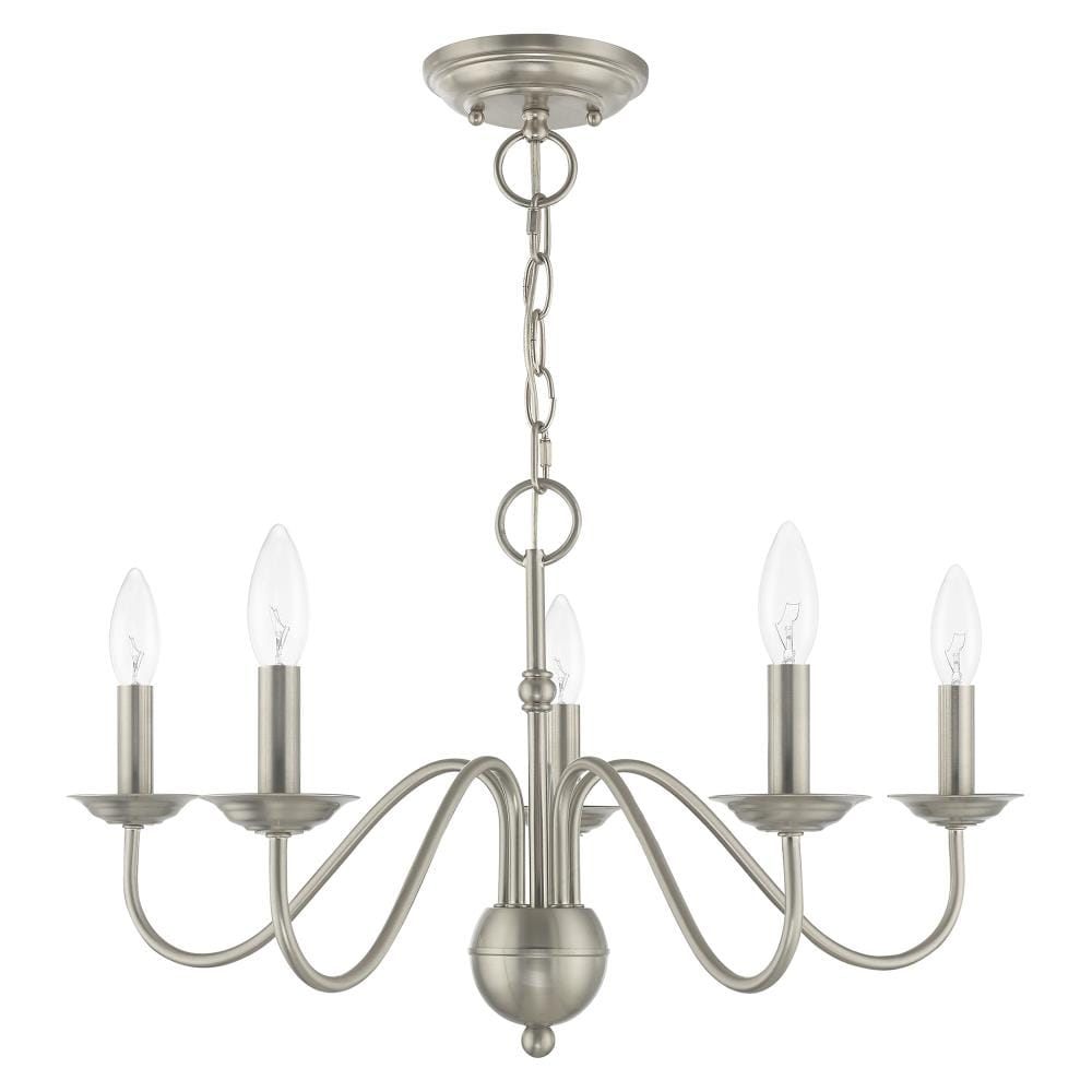Windsor Mini 5-Light Brushed Nickel Plug-In Chandelier