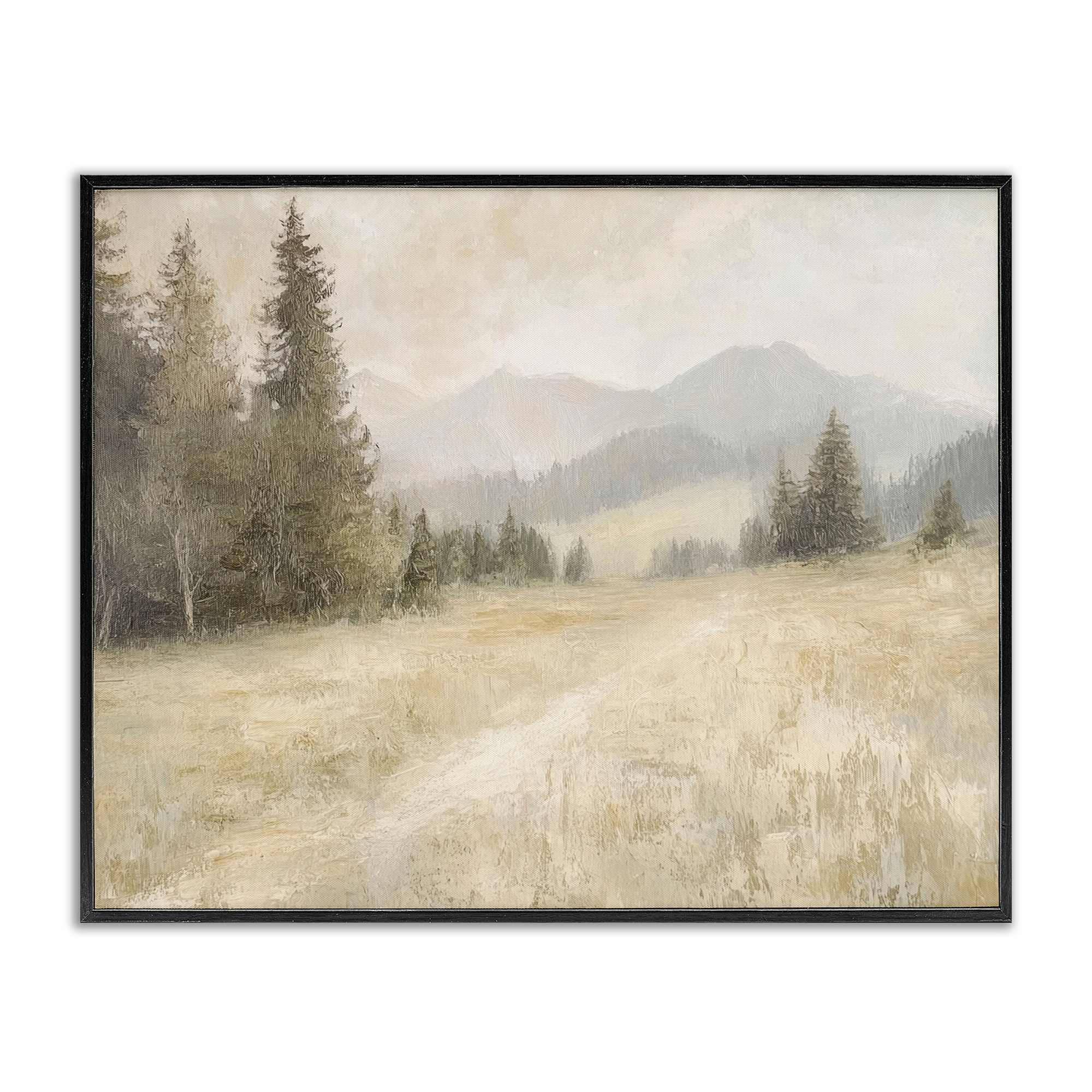 Stupell Industries BT-816-FR-11X14 Fog on Mountain Valley Black Framed Giclee Art By Petal Prints Design 14 x 11