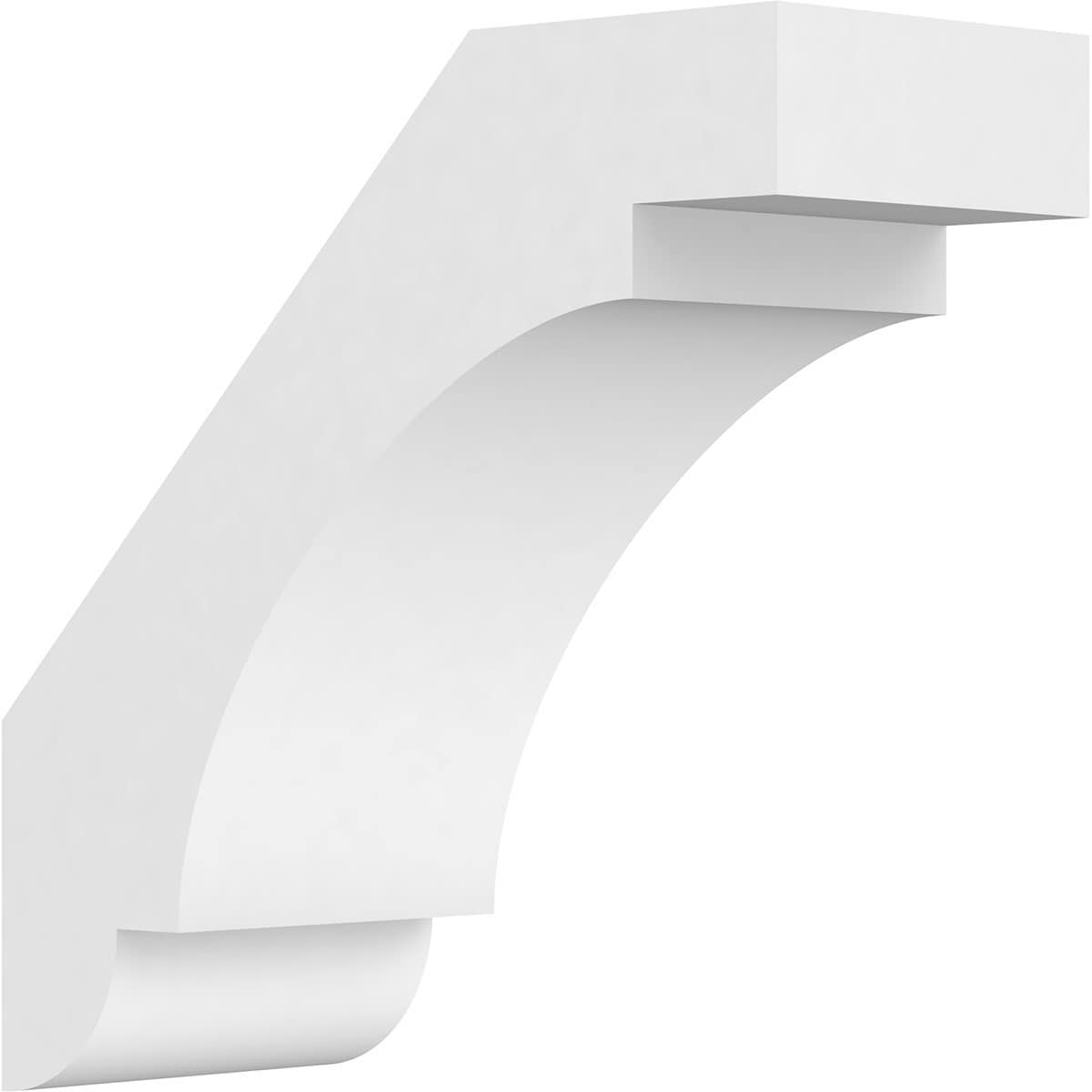 Ekena Millwork BRCP03X08X08ASP 3-in x 8-in x 8-in Unfinished PVC Standard Aspen Knee Brace
