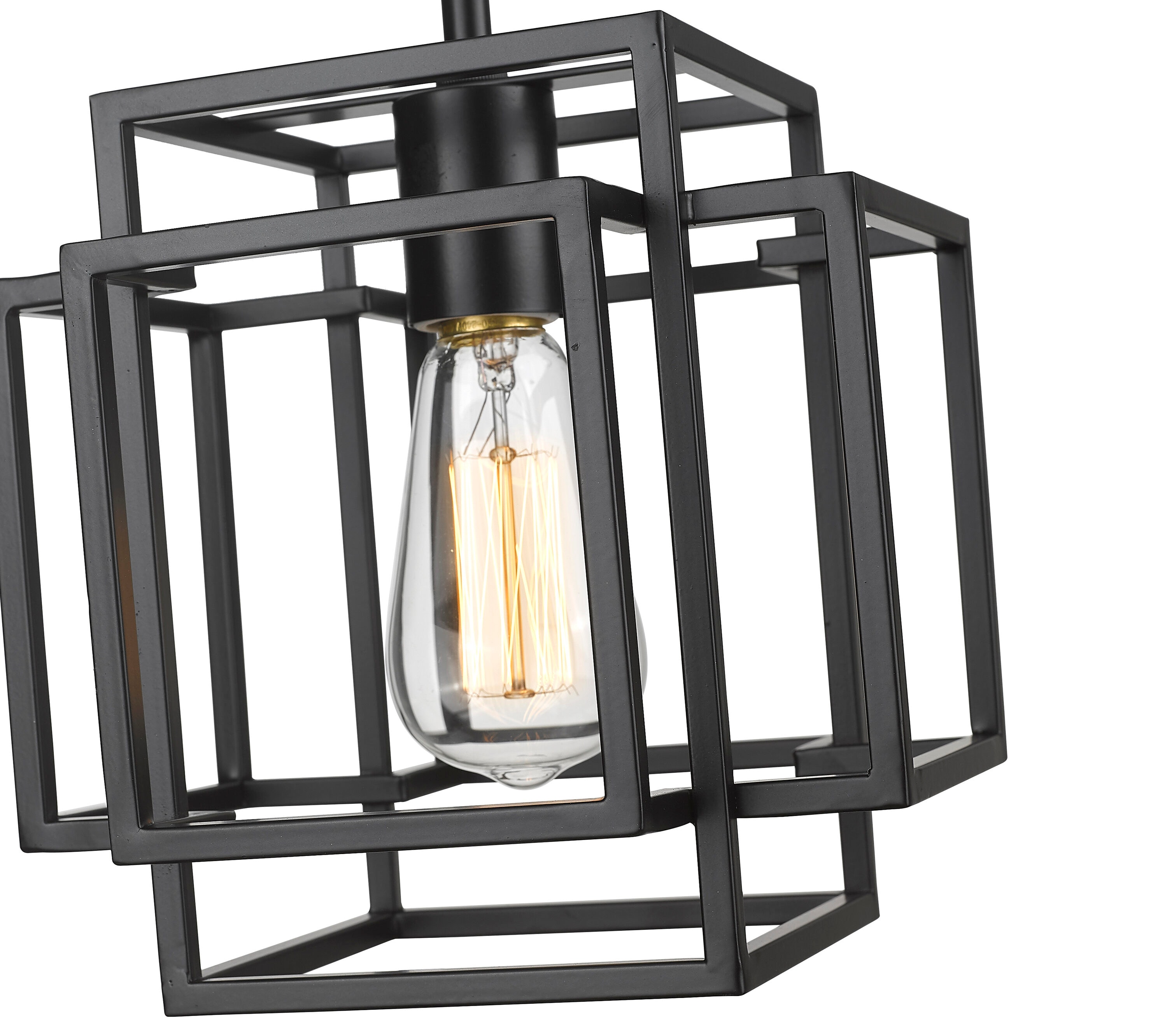 Z Lite Titania Matte Black Moderncontemporary Geometric Mini Hanging Pendant Light In The 4586