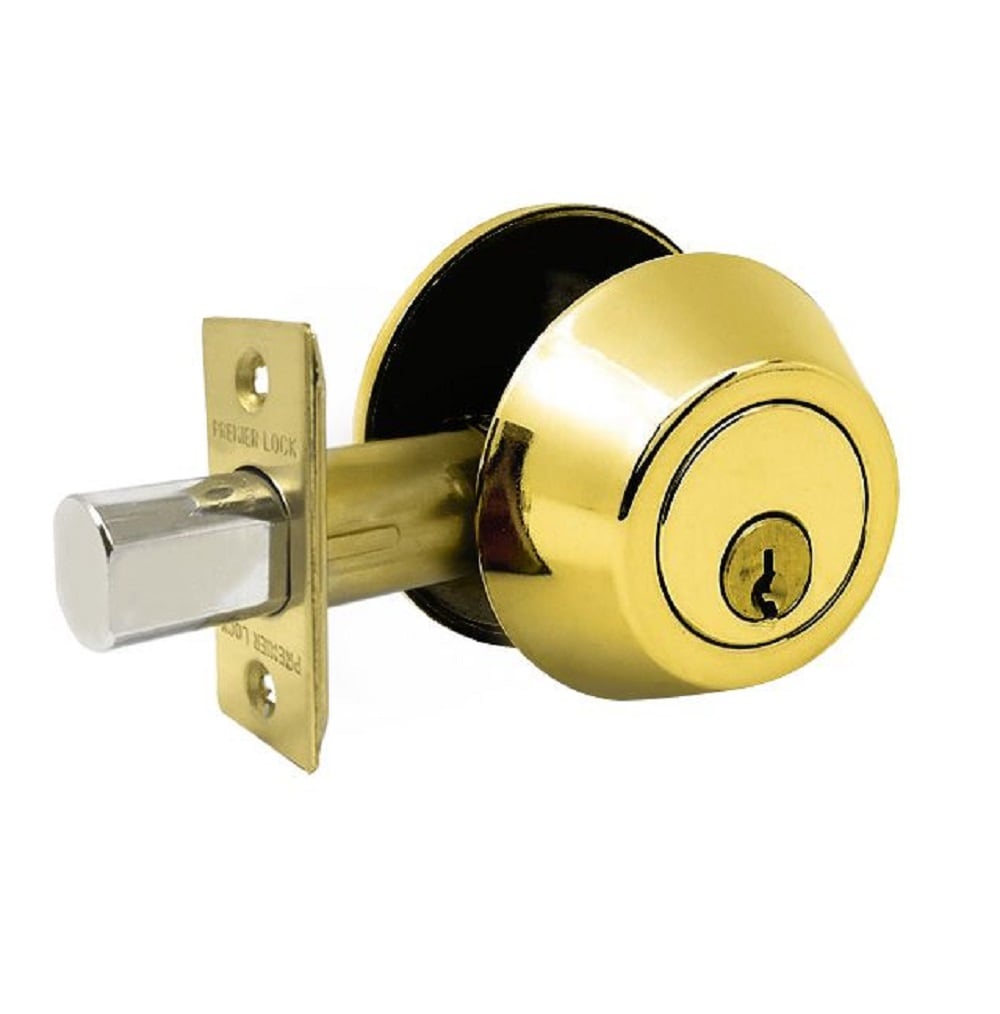 Premier Lock Keyed Alike Entry Door Stainless Steel Exterior  Single-cylinder deadbolt Keyed Entry Door Knob Combo Pack (4-Pack)