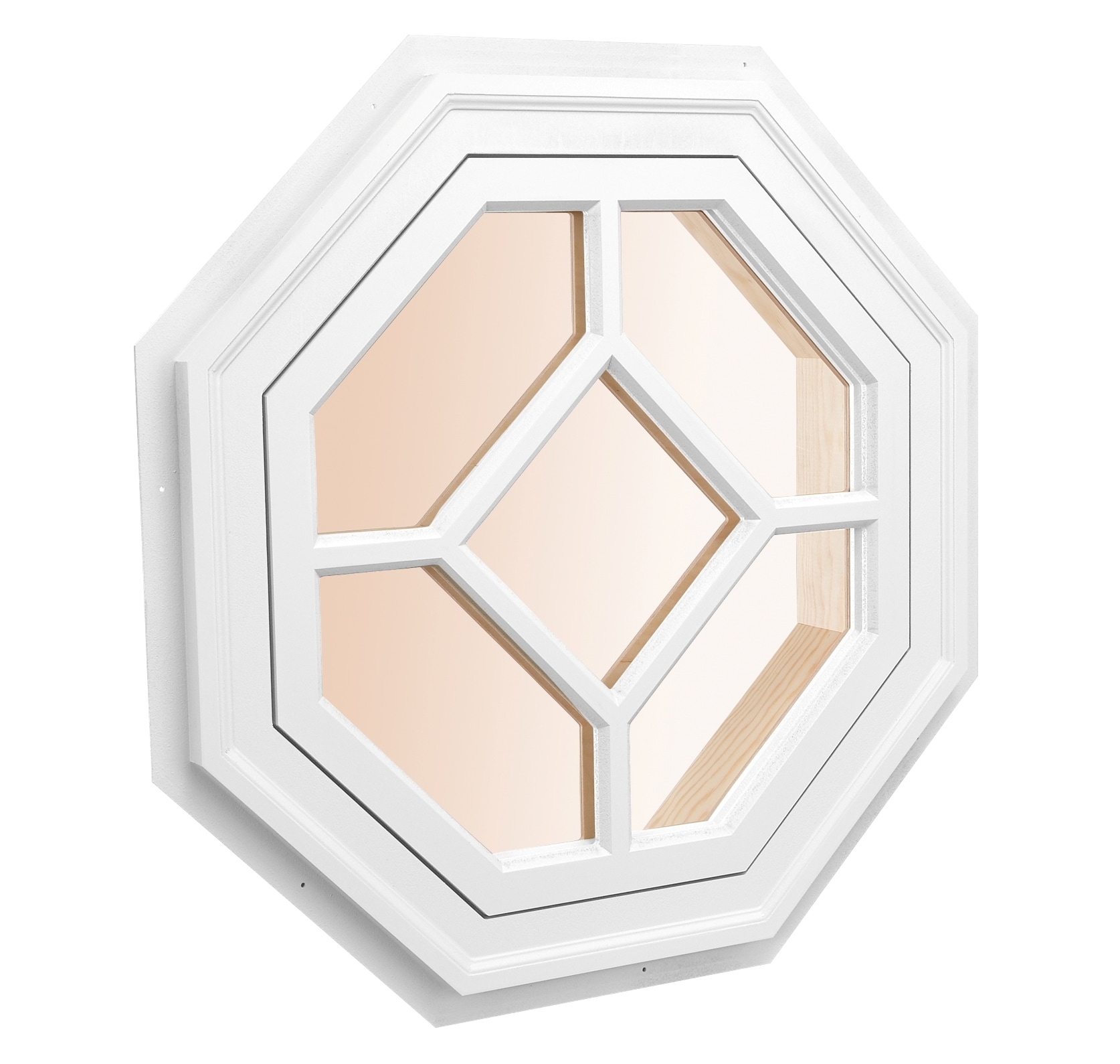 AWSCO OCTW28-5LTD 28-in x 28-in x 4-9/16-in Jamb Octagon White Window Grid Included