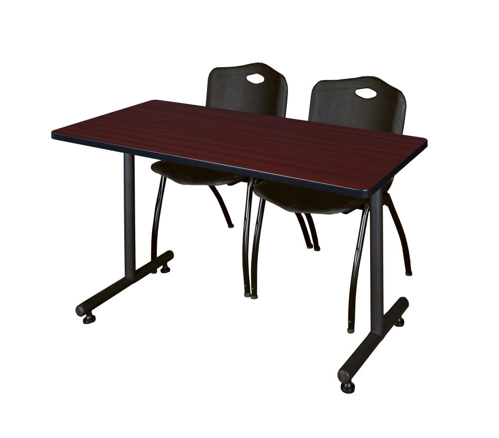 Regency MKTRCT4830MH47BK Training Brown 4-Person Training Table (48-in W x 29-in H)