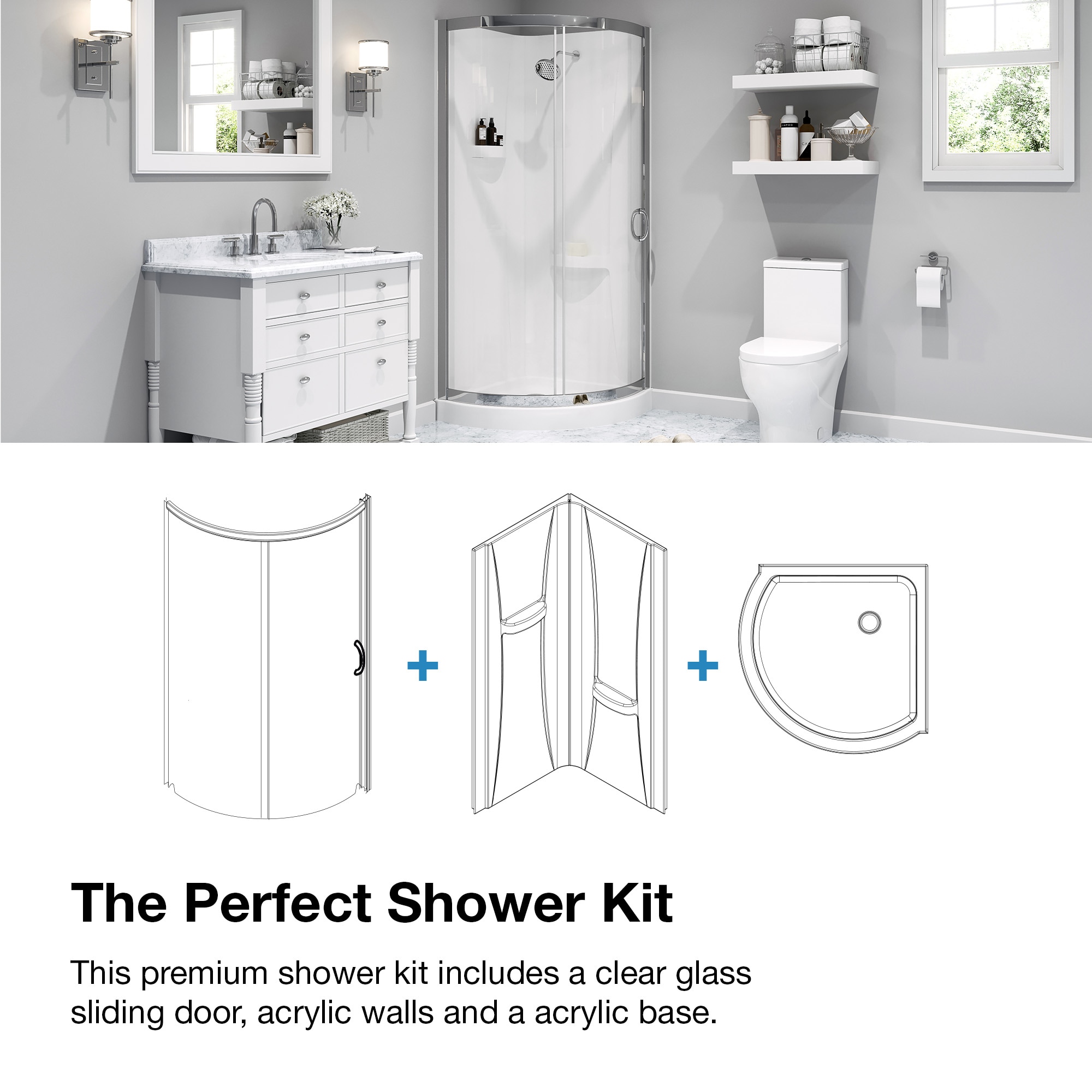 OVE DECORS Corner kit shower Breeze 34 WP