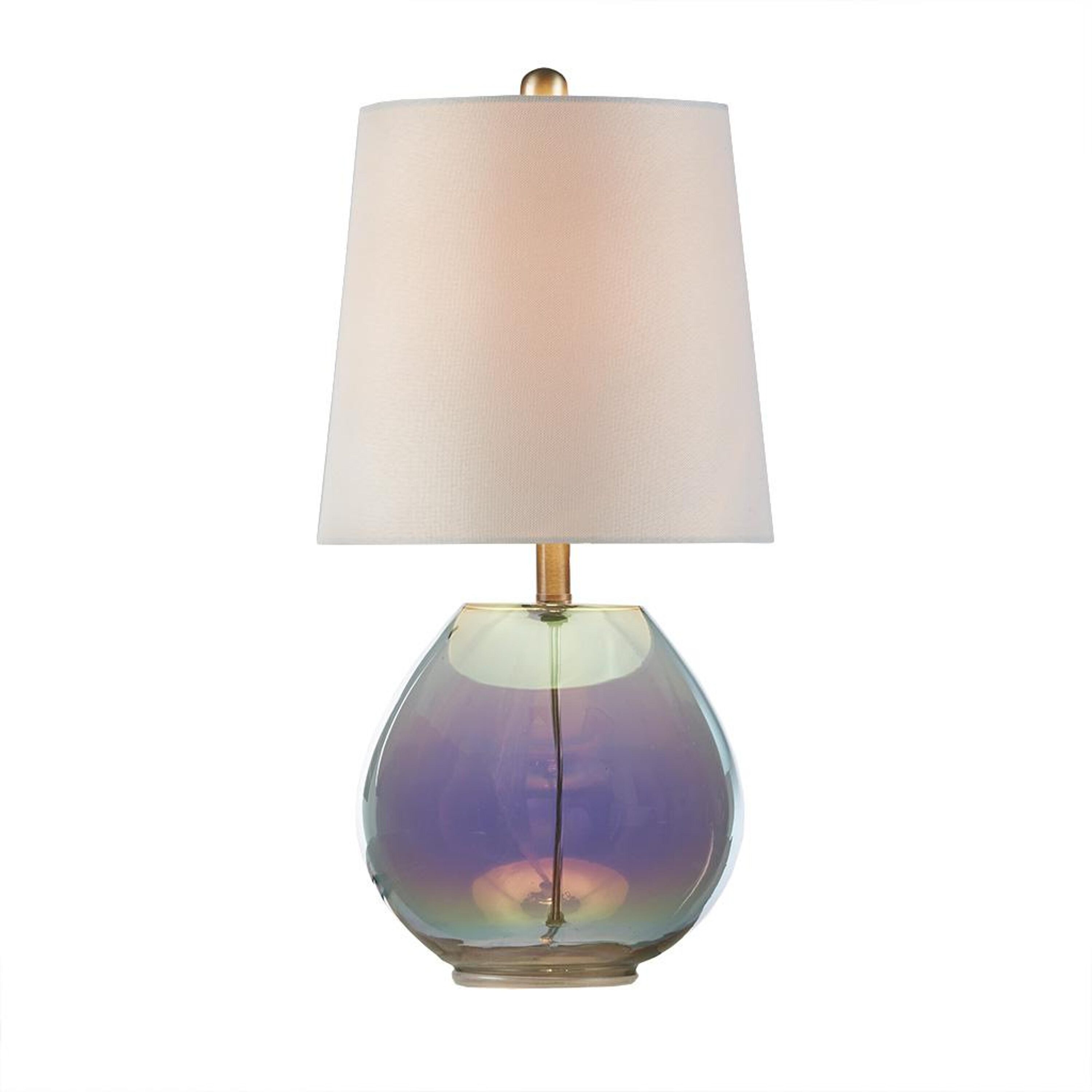Bayfeve BF-9429SEI Iridescent Glass Table Lamp Iridescent LED Incandescent Rotary socket Table Lamp with Fabric Shade