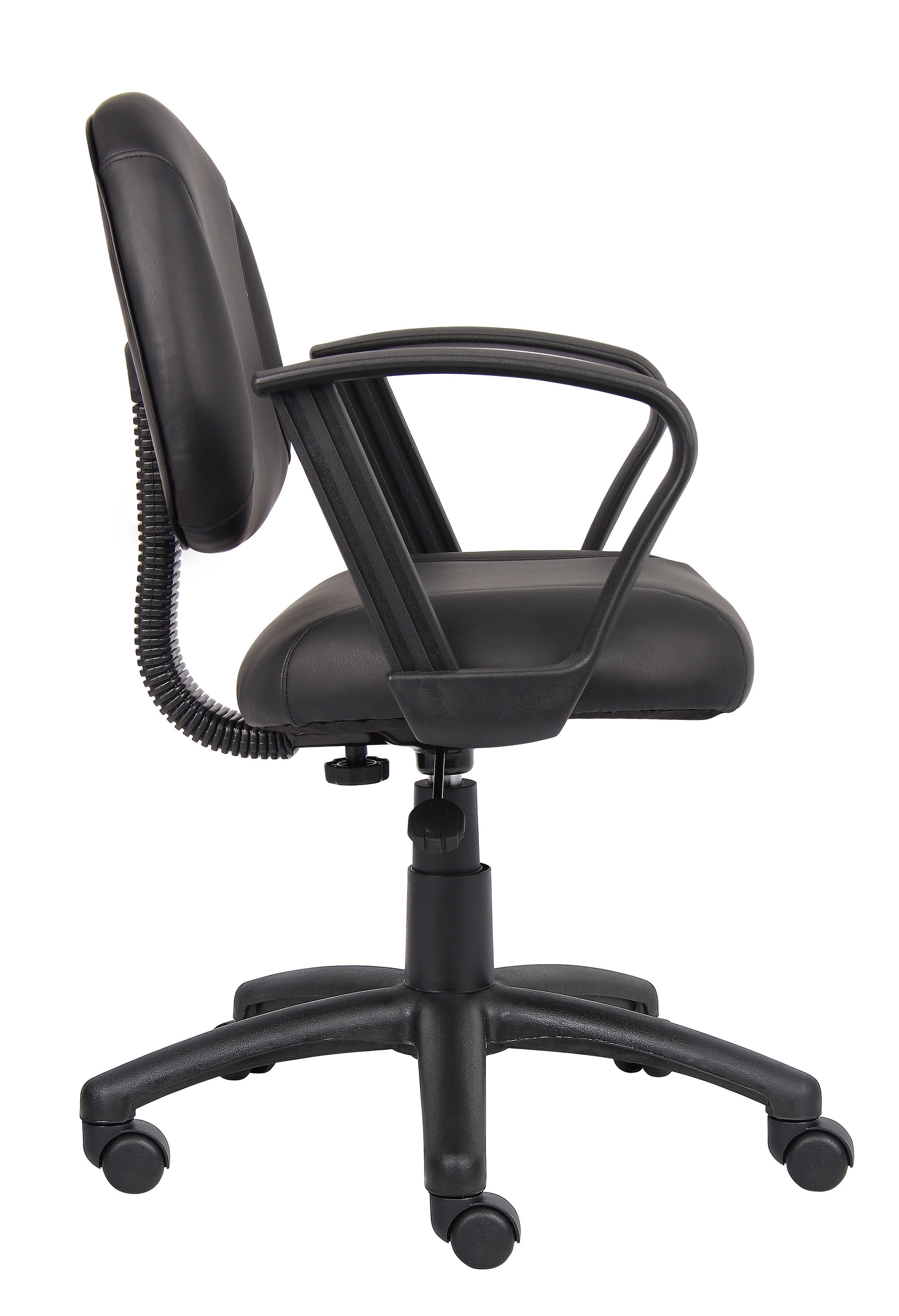 Black LeatherPlus Ergonomic Task Chair with Fixed Arms