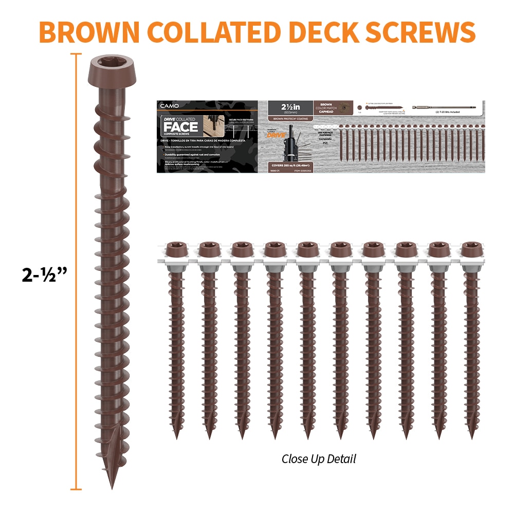 CAMO 0395050 #10 x 2-1/2-in Composite Deck Screws ( 1000 -Per Box )